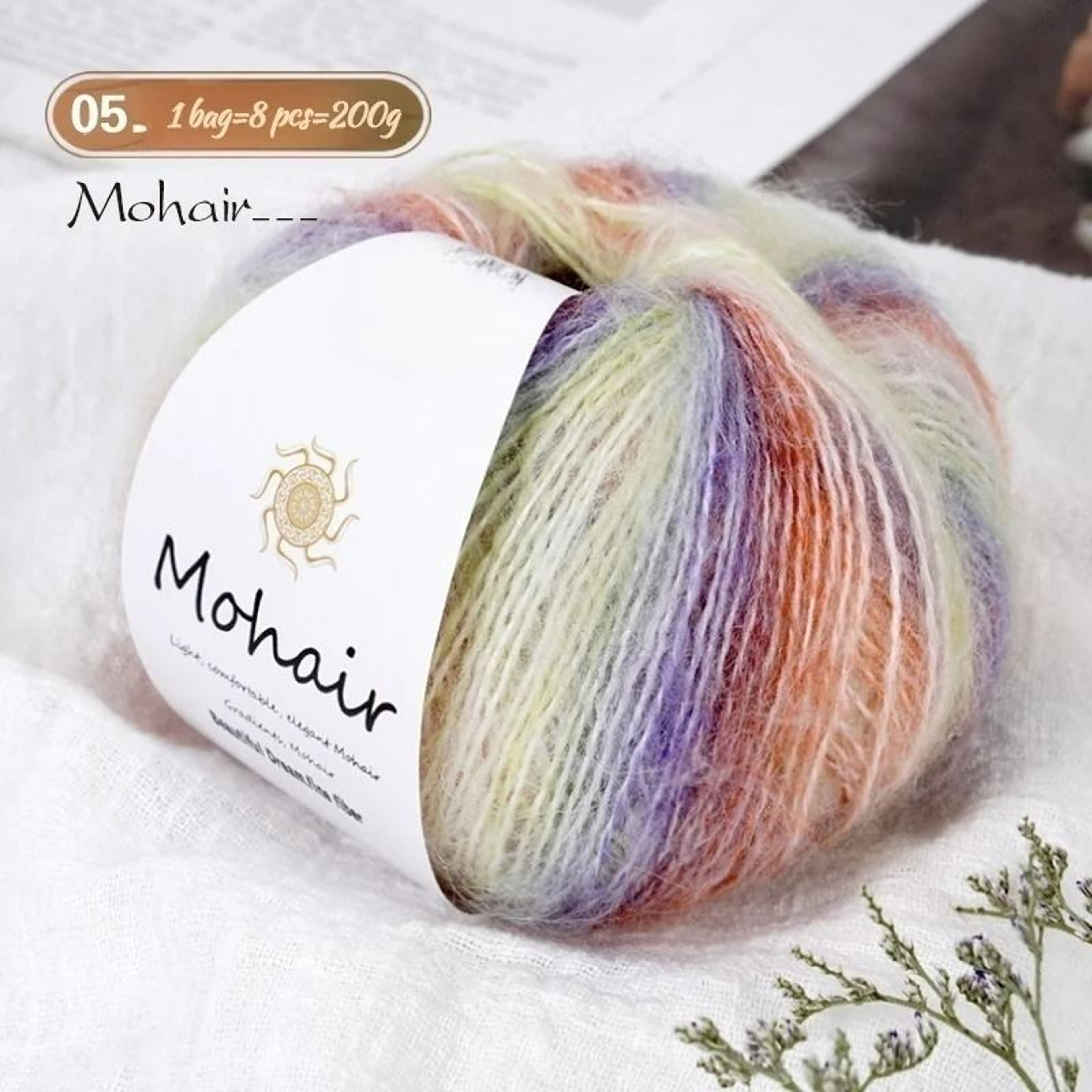 044 Lb Gradient Colored Mohair Yarn Pack 8 Skeins 12