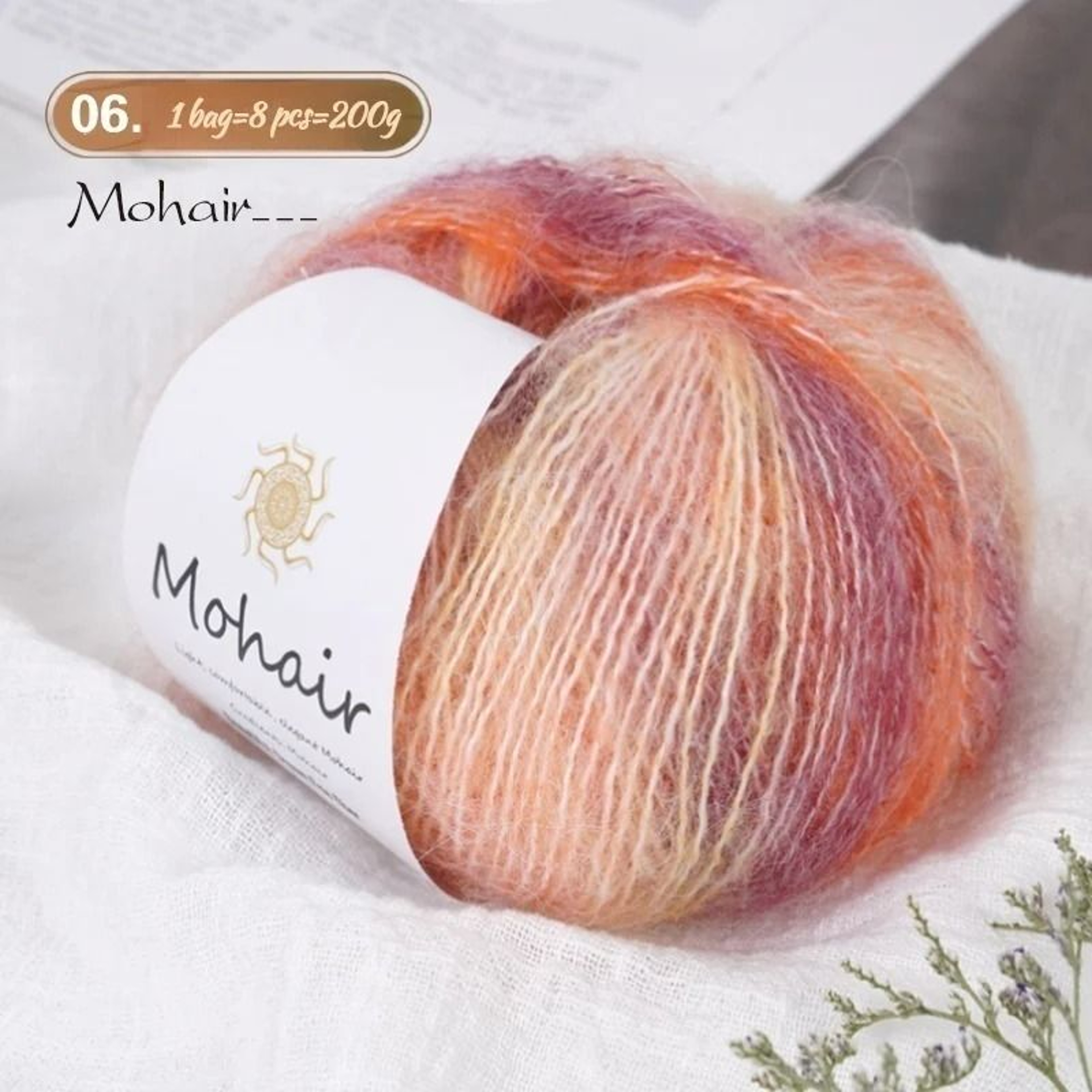044 Lb Gradient Colored Mohair Yarn Pack 8 Skeins 13