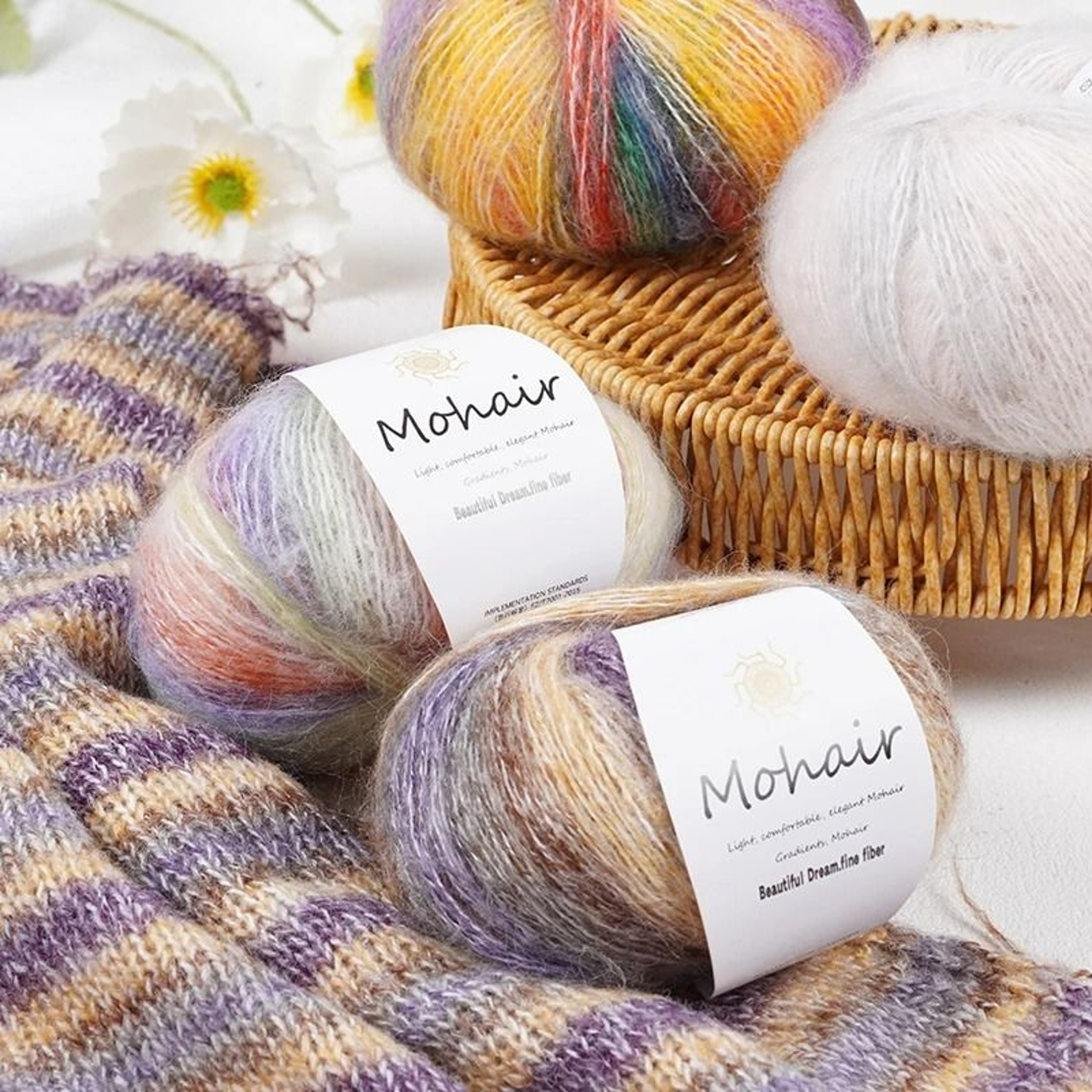 044 Lb Gradient Colored Mohair Yarn Pack 8 Skeins 5