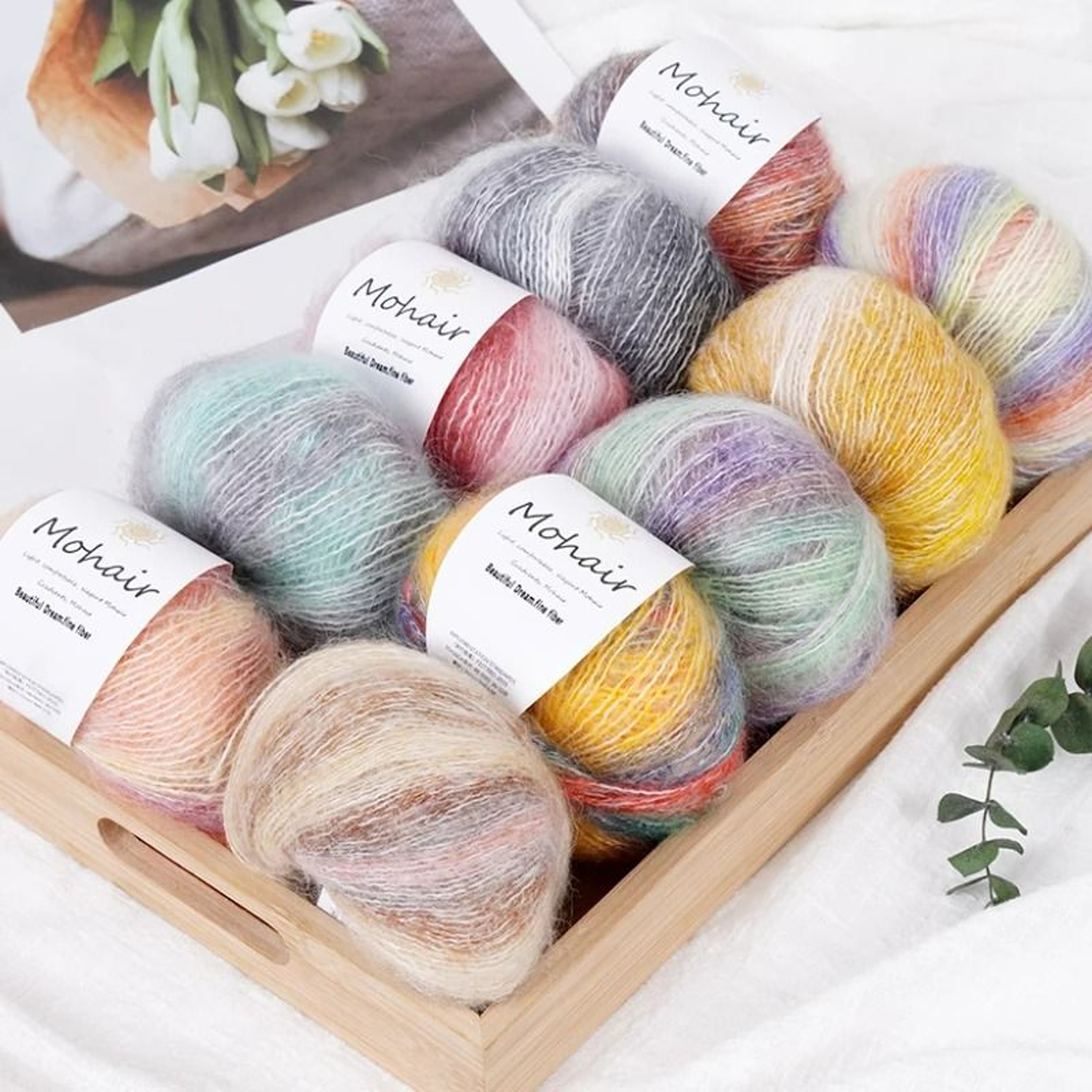 044 Lb Gradient Colored Mohair Yarn Pack 8 Skeins 6