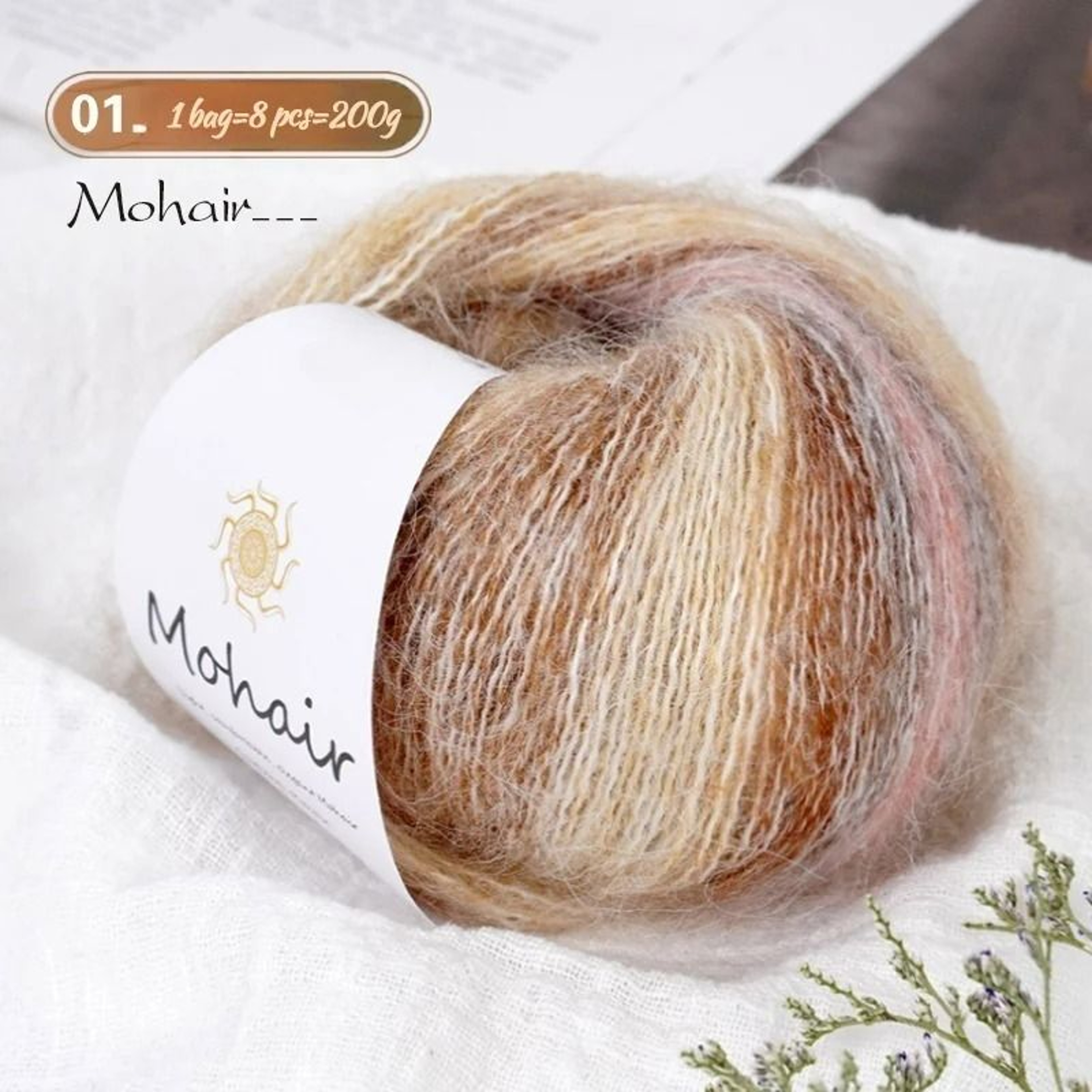 044 Lb Gradient Colored Mohair Yarn Pack 8 Skeins 8