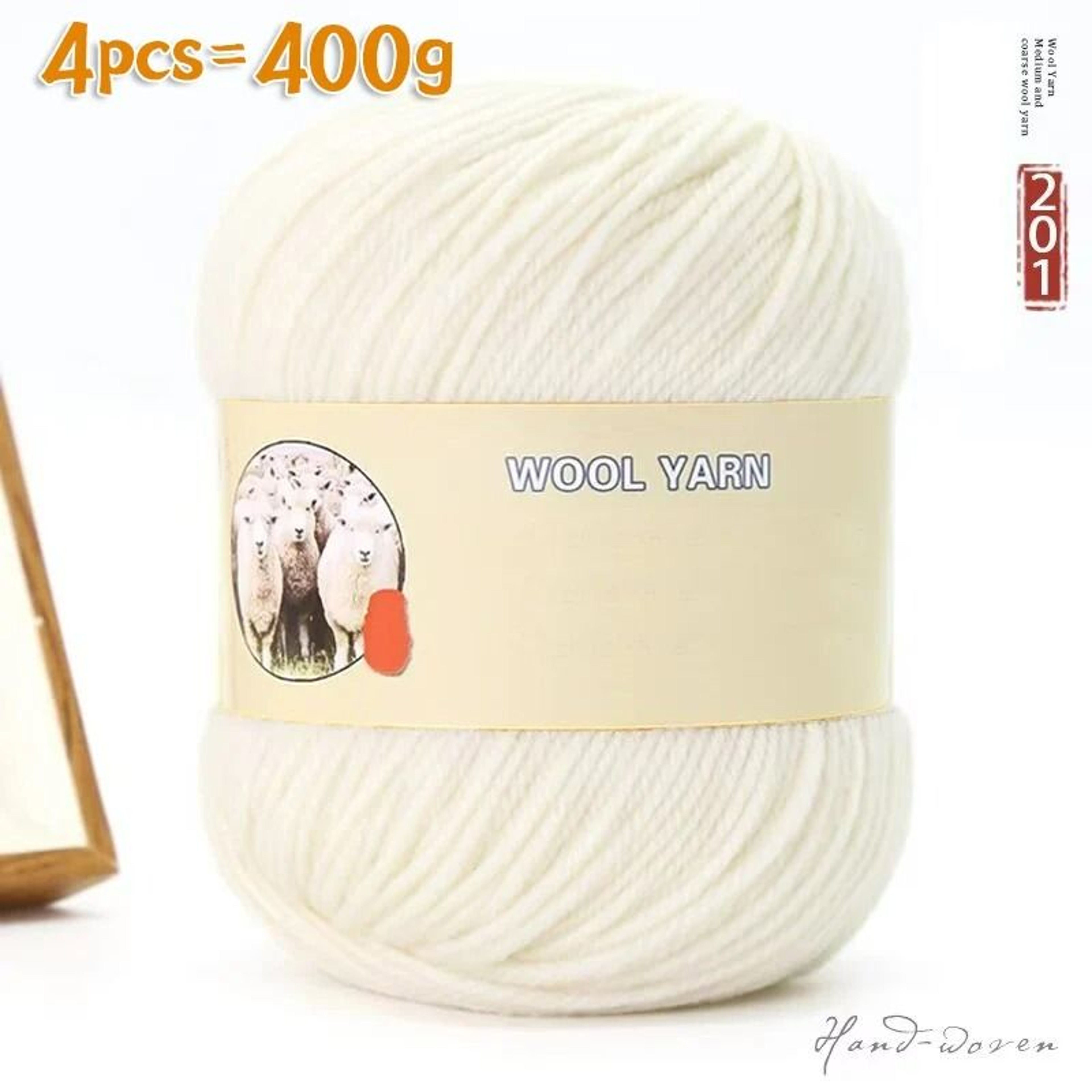 088 Lb MediumThick Sheep Wool Yarn Pack 4 Pieces 4