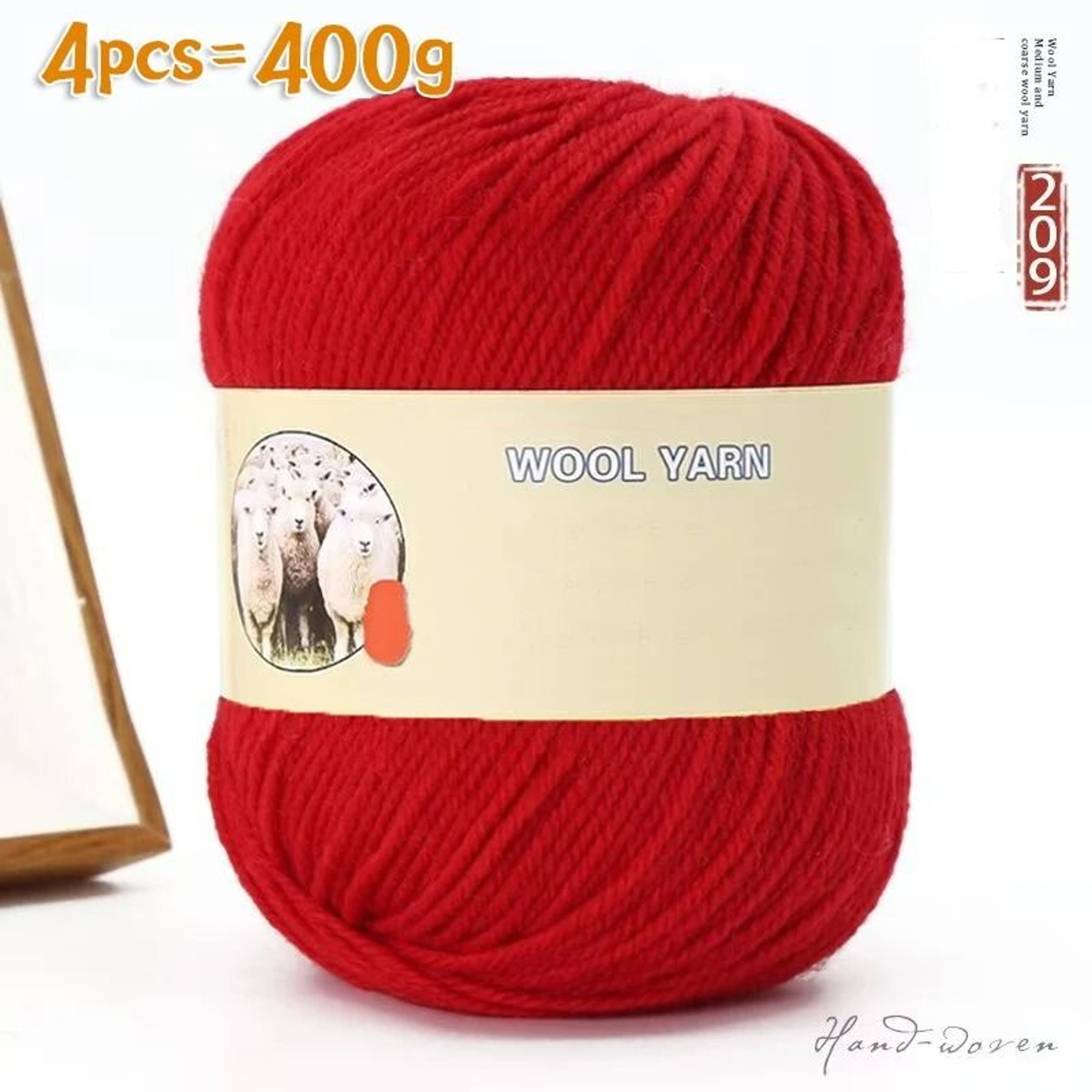 088 Lb MediumThick Sheep Wool Yarn Pack 4 Pieces 5
