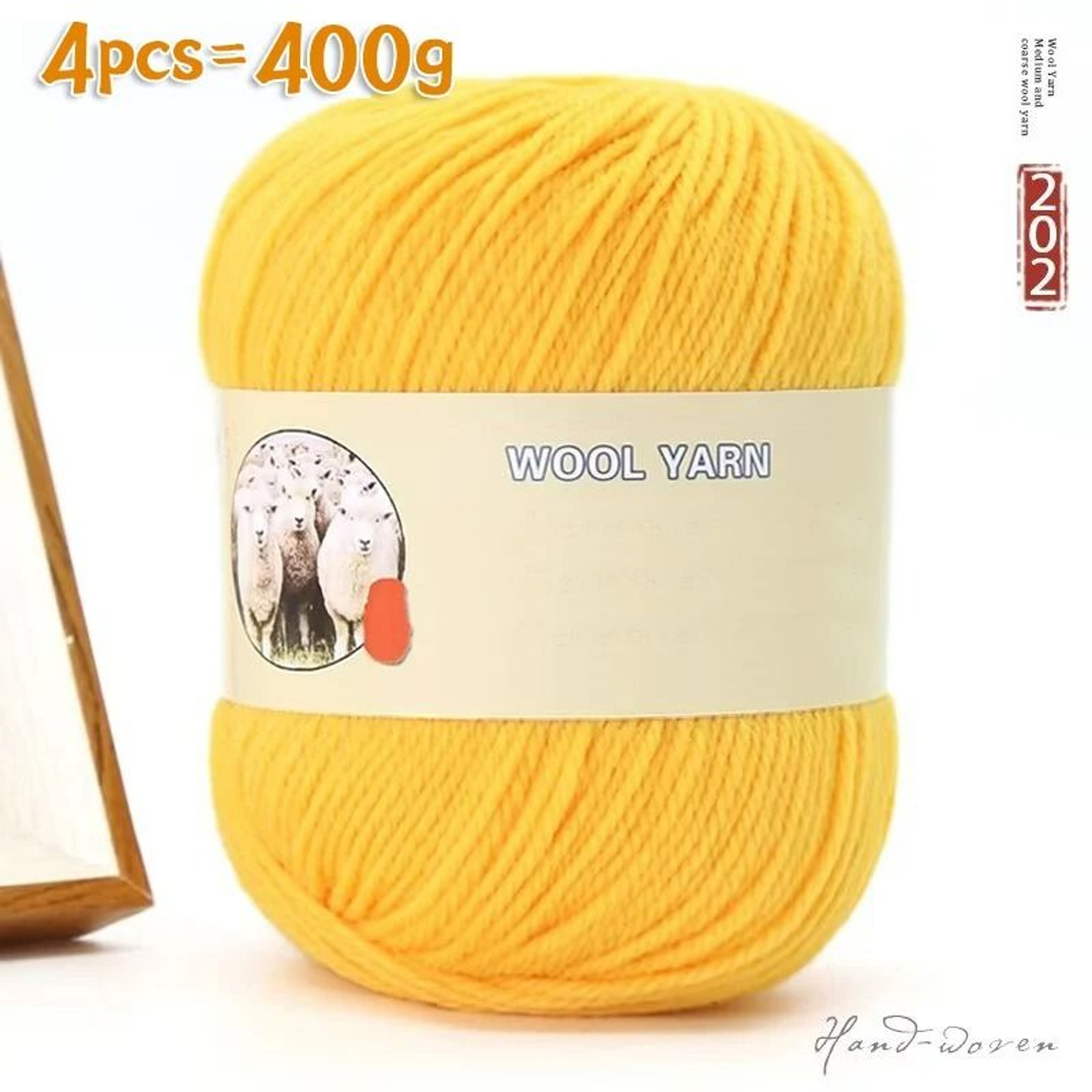 088 Lb MediumThick Sheep Wool Yarn Pack 4 Pieces 6