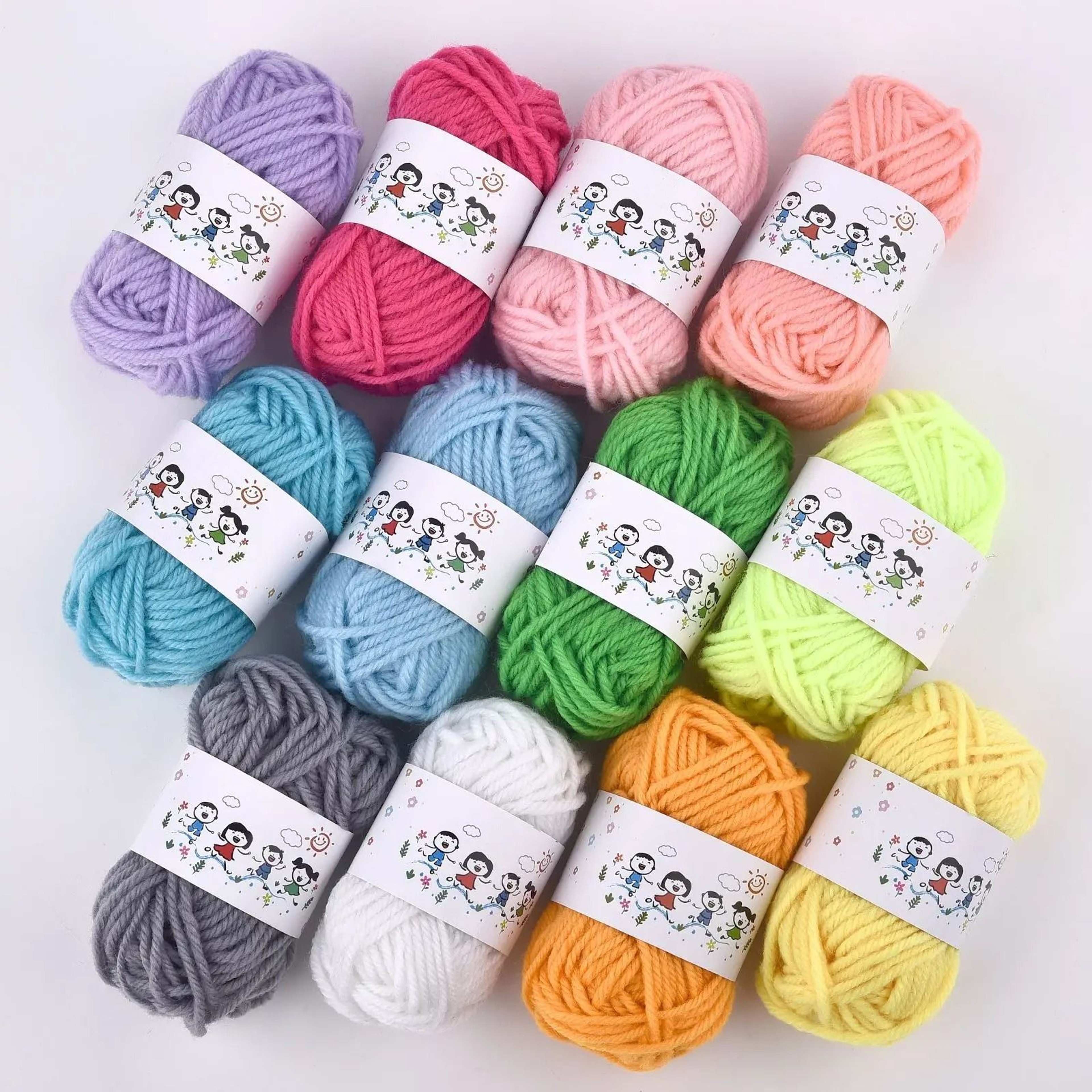 12Color Acrylic Knitting Wool Yarn Craft Set 8