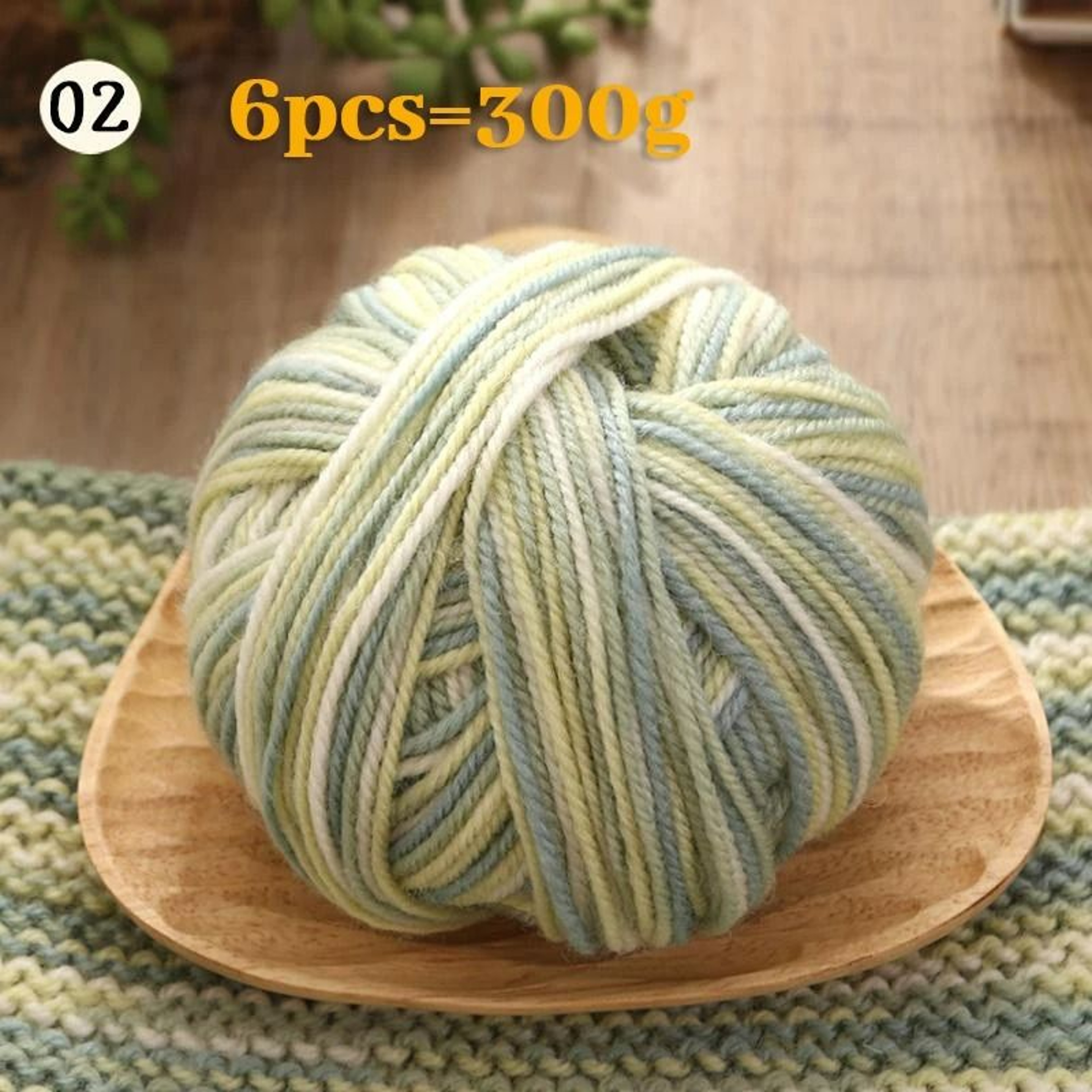 066 Lb Gradient Dyed Wool Yarn Set 6 Pieces 5