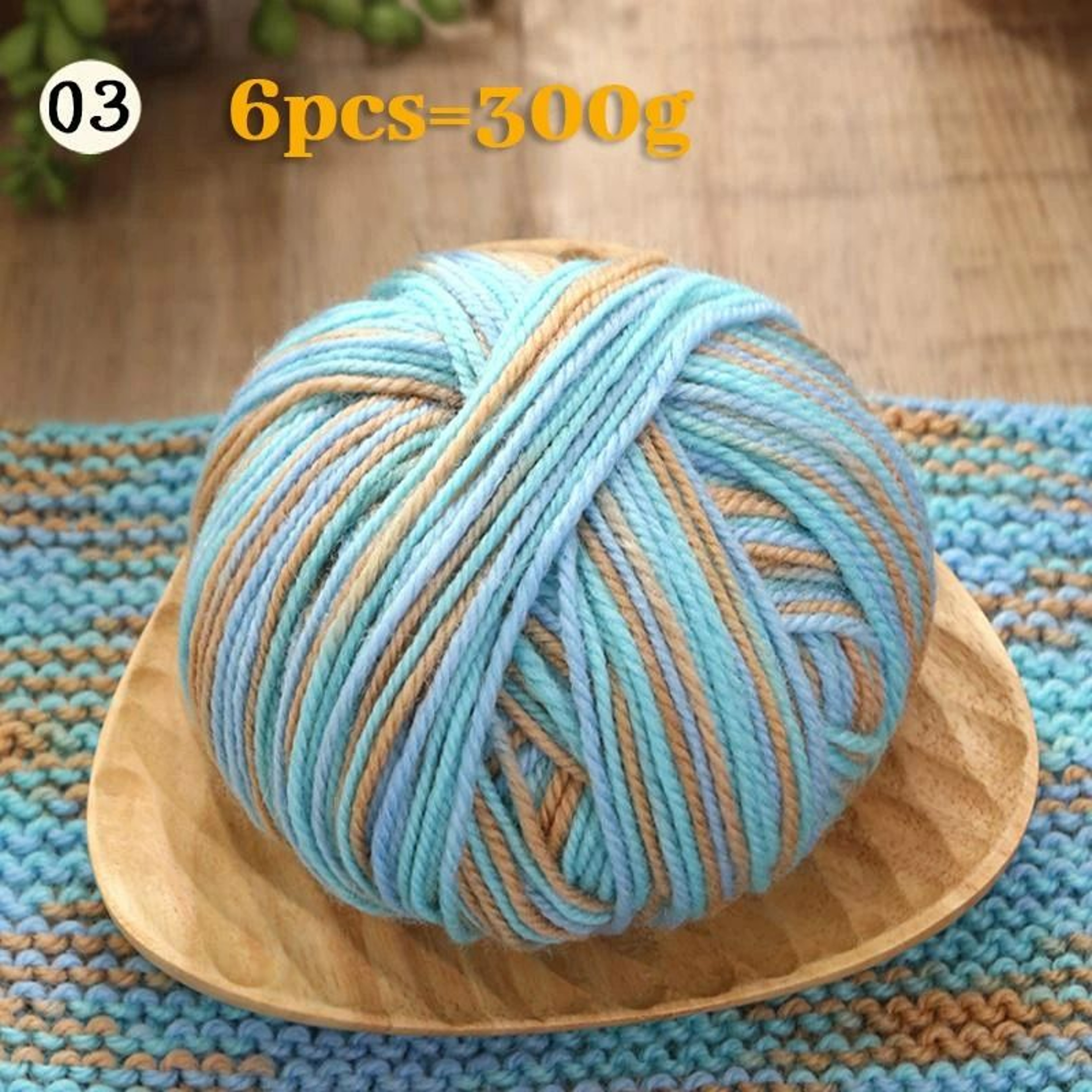 066 Lb Gradient Dyed Wool Yarn Set 6 Pieces 7