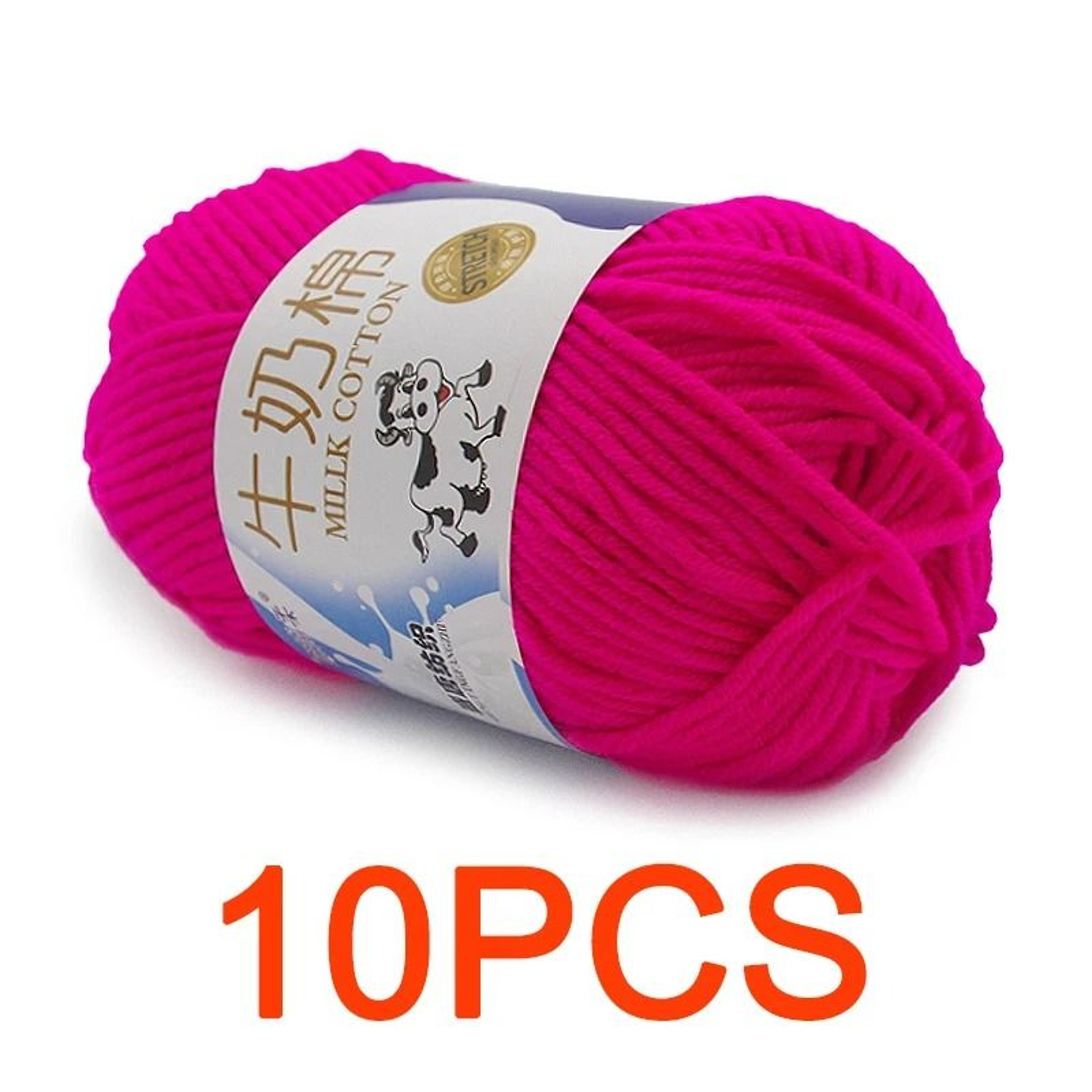 1.1 lb Milk Cotton Hand-Knitting Yarn Set (10 Pieces) – view 12