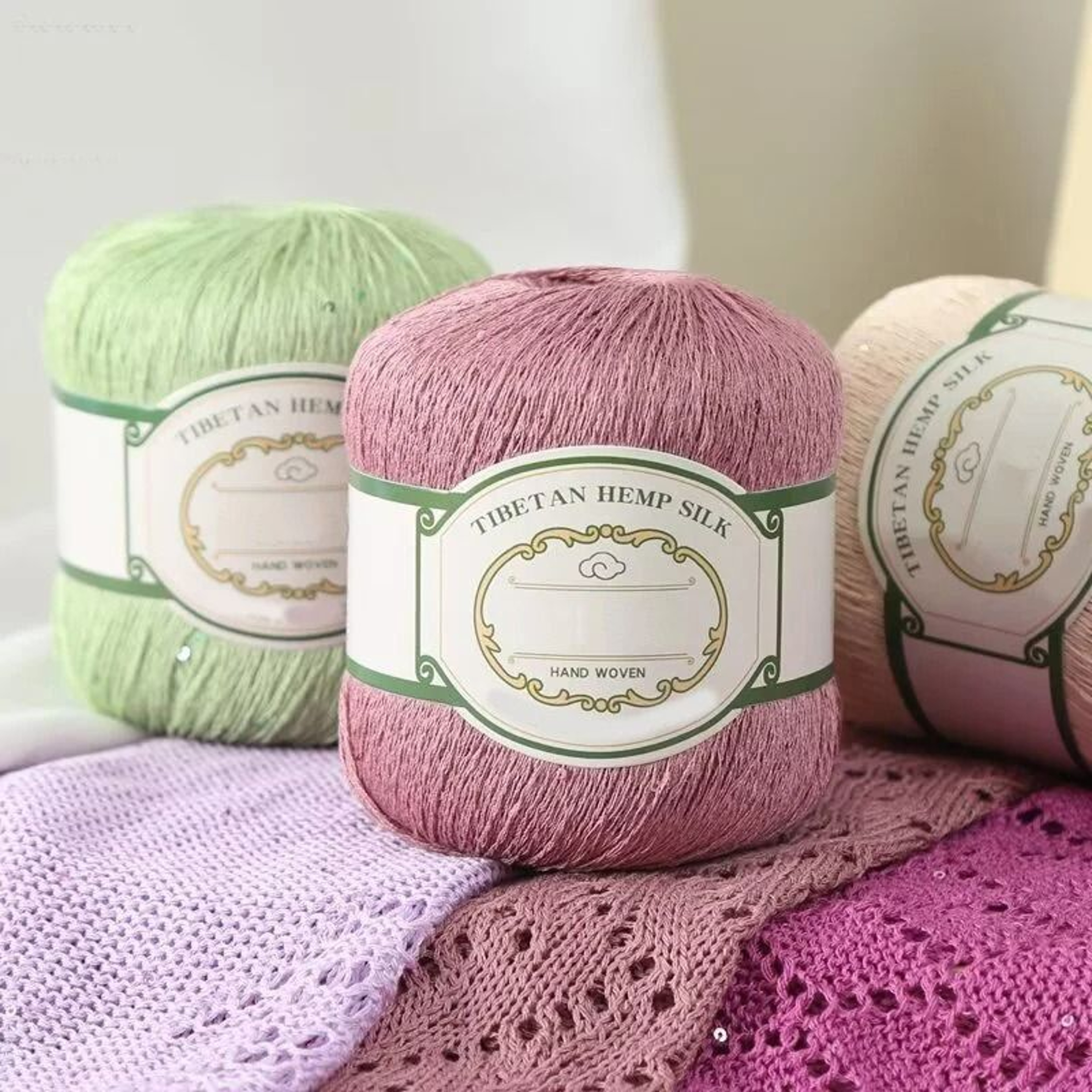 044 Lb Cotton Linen Lace Yarn With Sequins 0