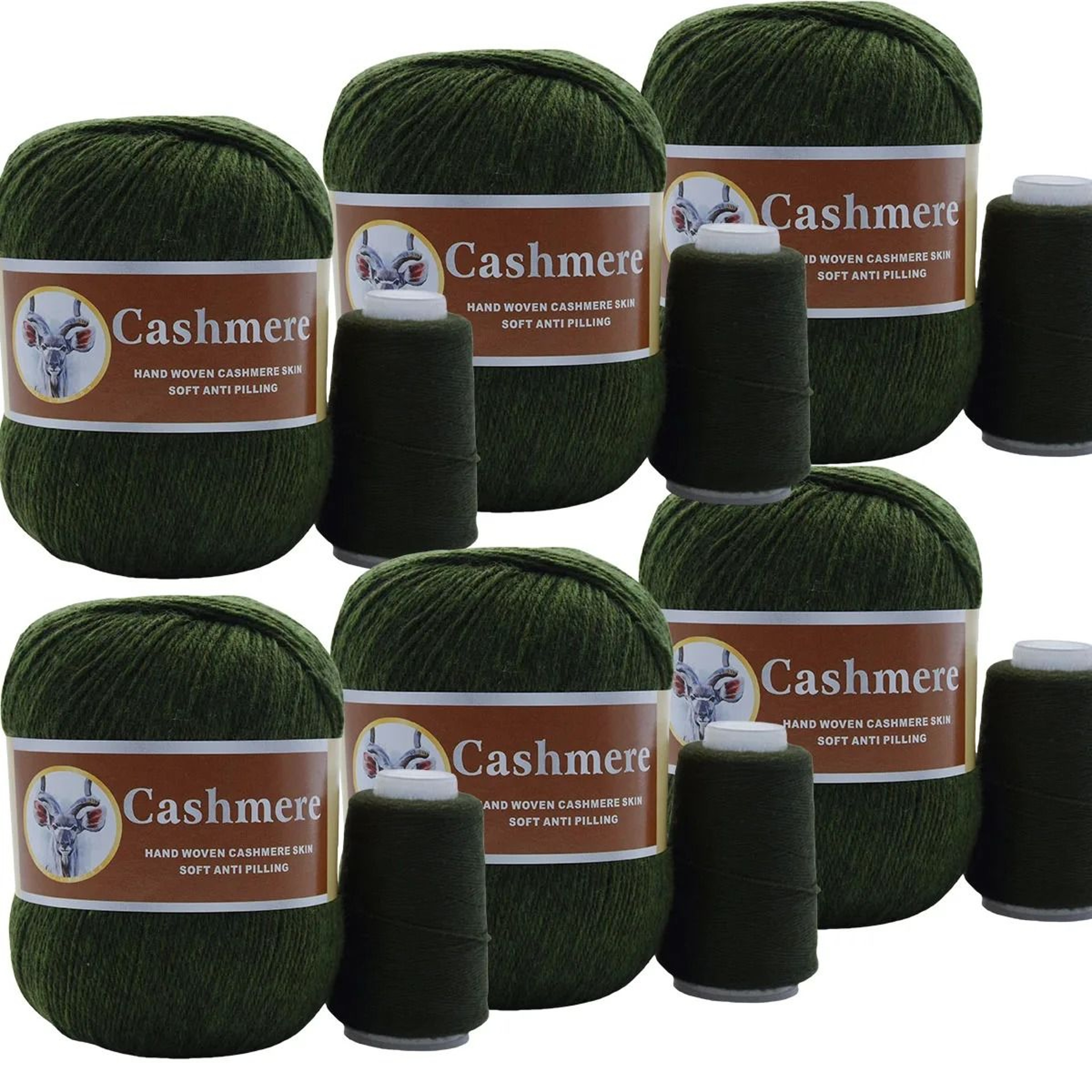 396 Lb Mongolian Cashmere Worsted Wool Yarn 6Set Pack 12