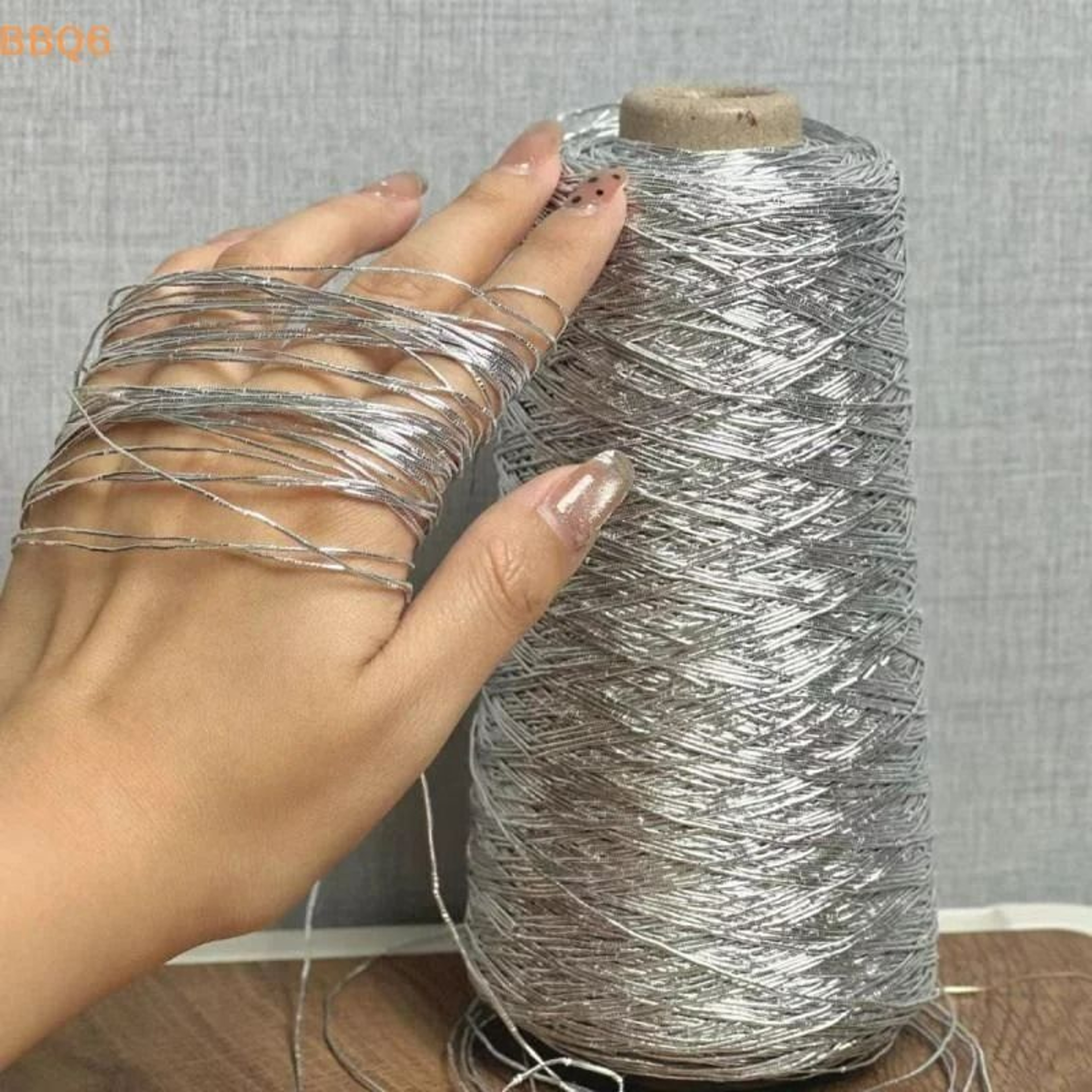 Shiny Silver Silk Knitting Yarn For Lightweight Crochet  Sewing 0