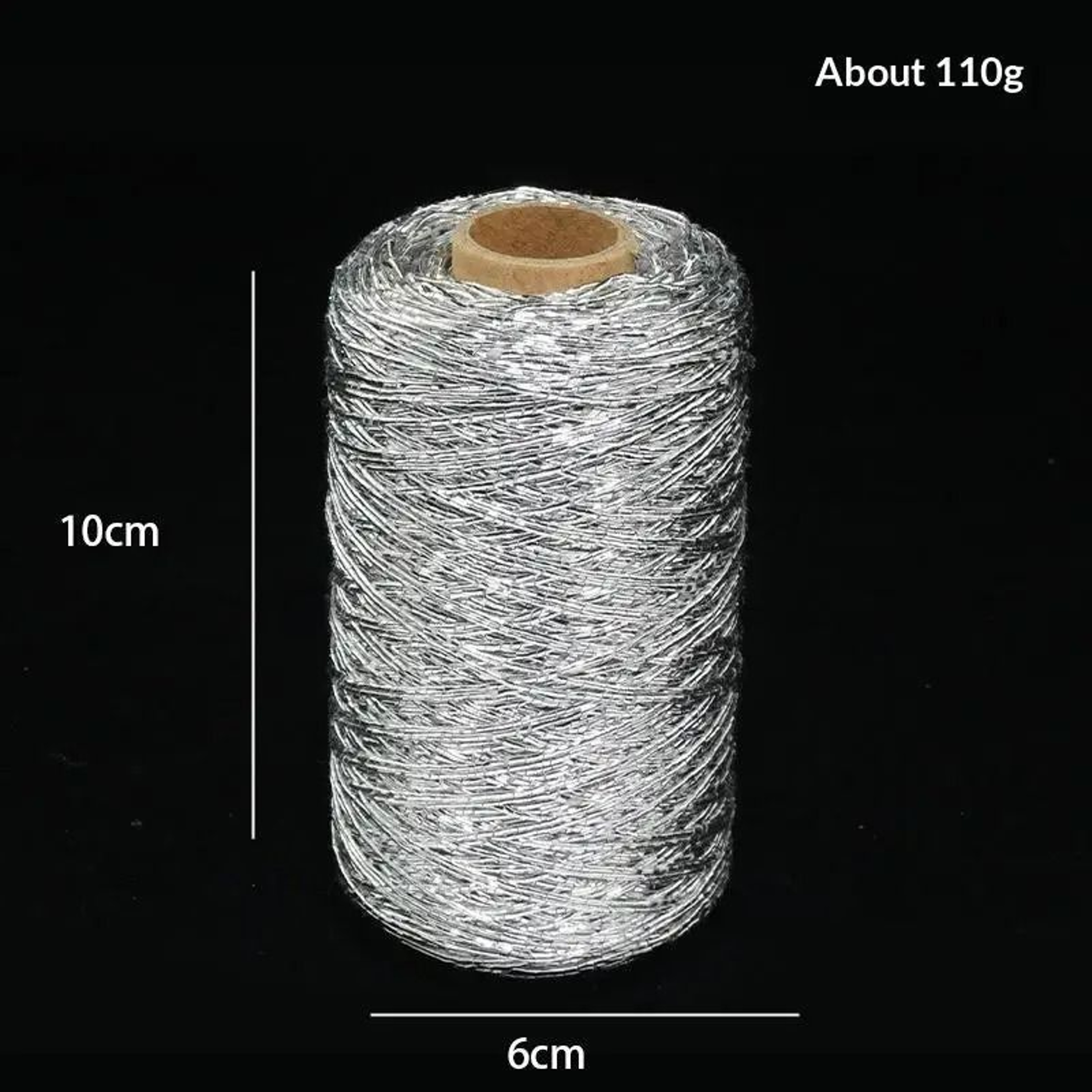 Shiny Silver Silk Knitting Yarn For Lightweight Crochet  Sewing 5