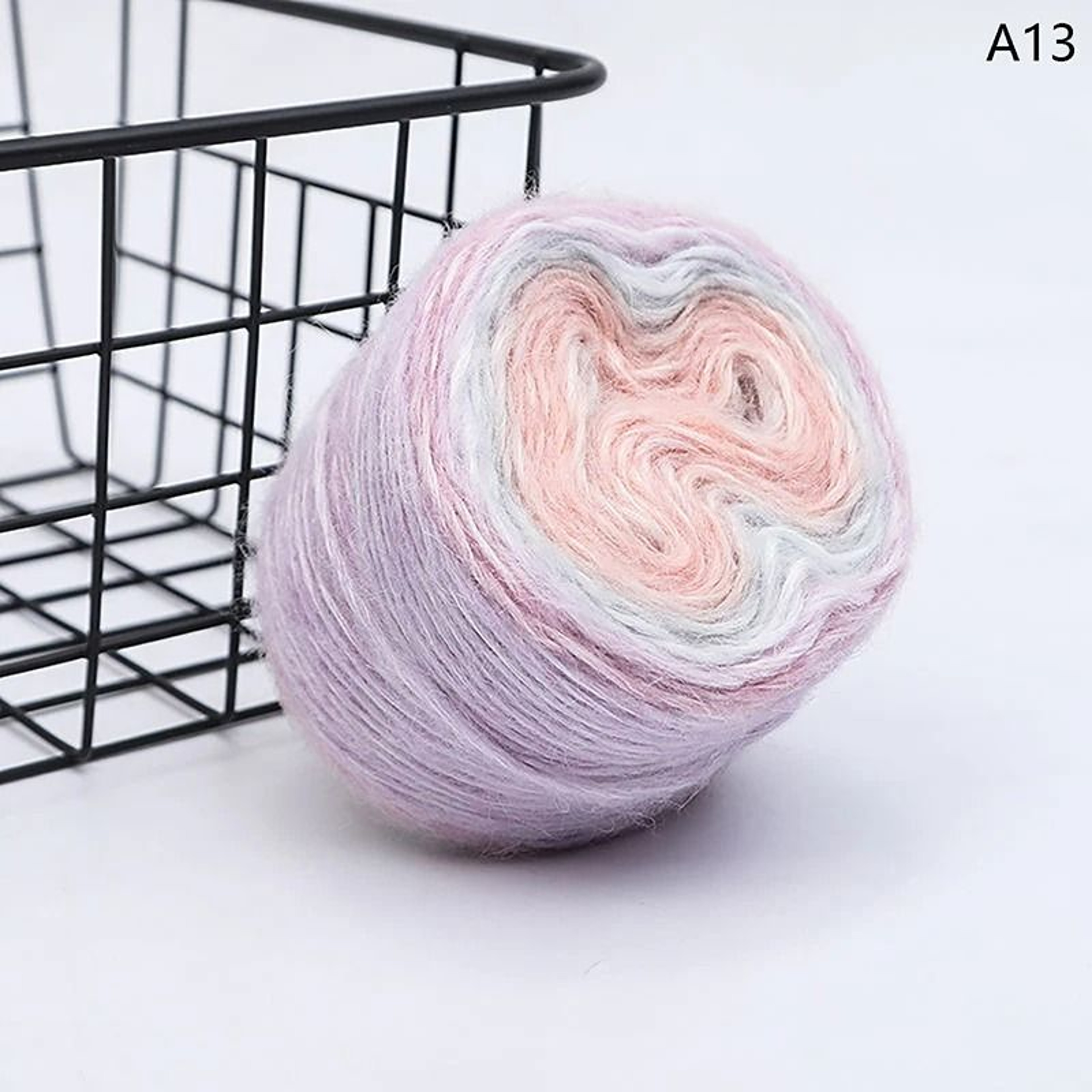 Rainbow Gradient Mohair Yarn For Crochet Sweaters  Jackets 17