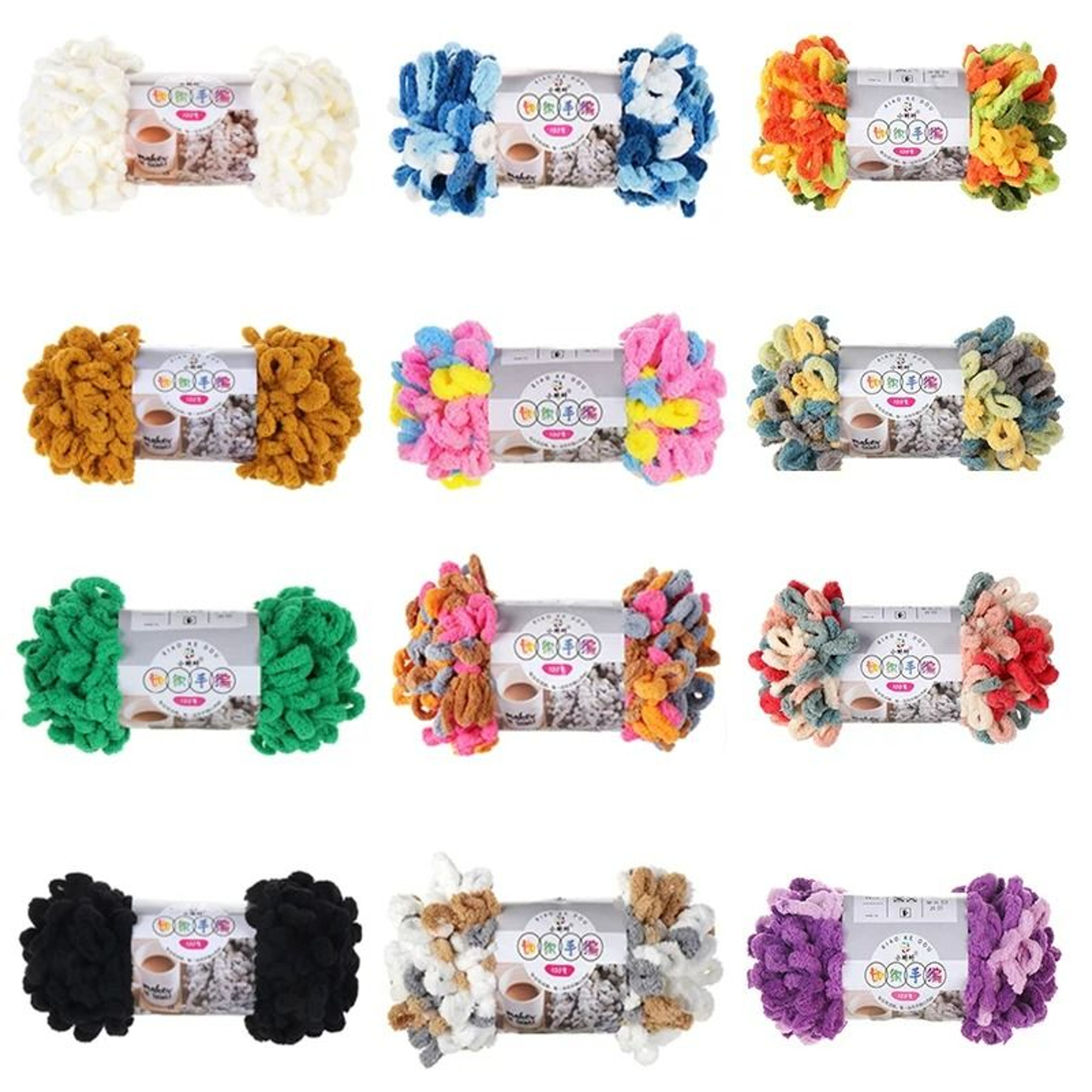 Chunky Loop Yarn For NoNeedle Hand Knitting Blankets  Pillows 0