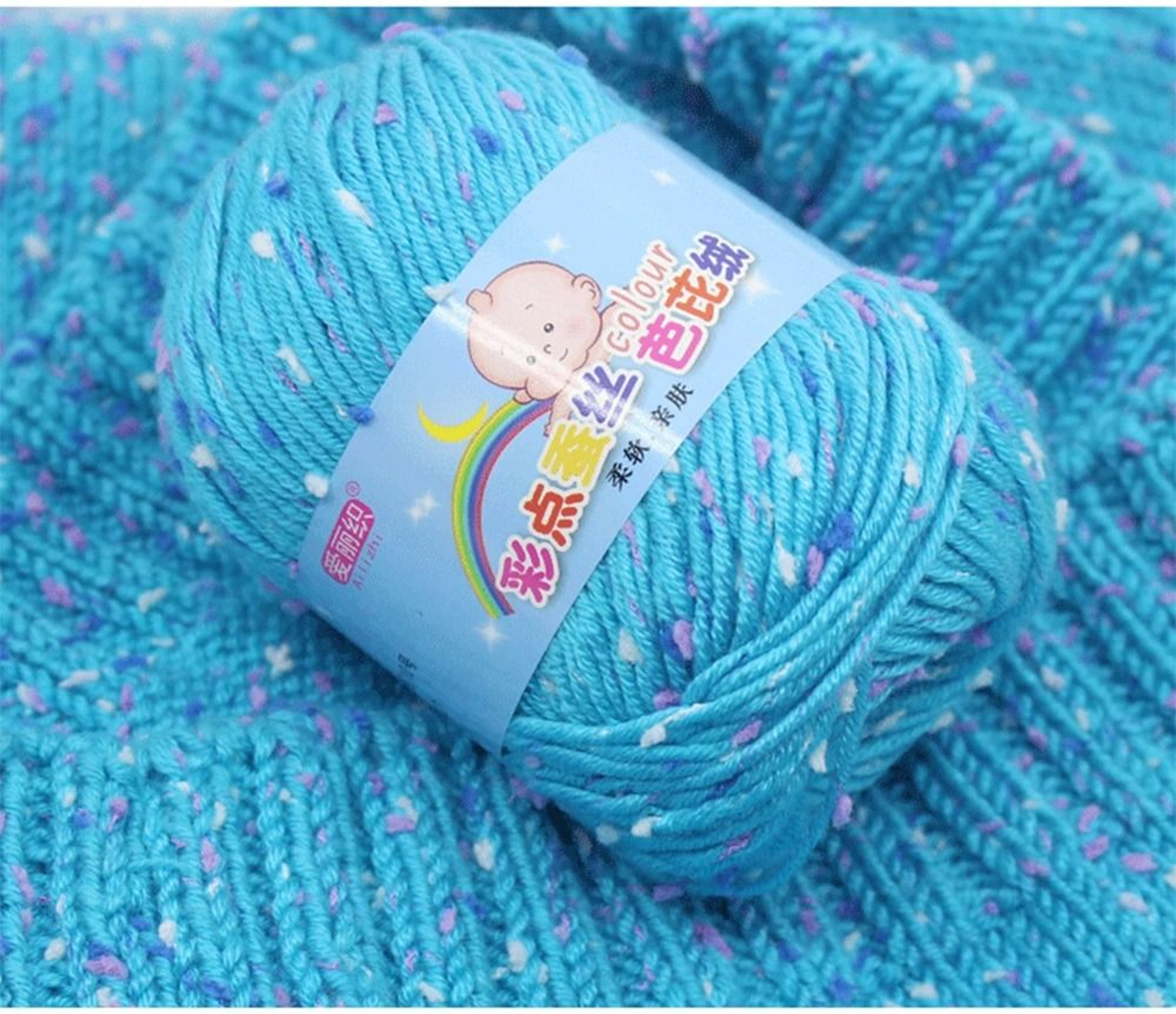 Colored Dot Silk Cashmere Cotton Yarn For Sweaters  Baby Crafts 4