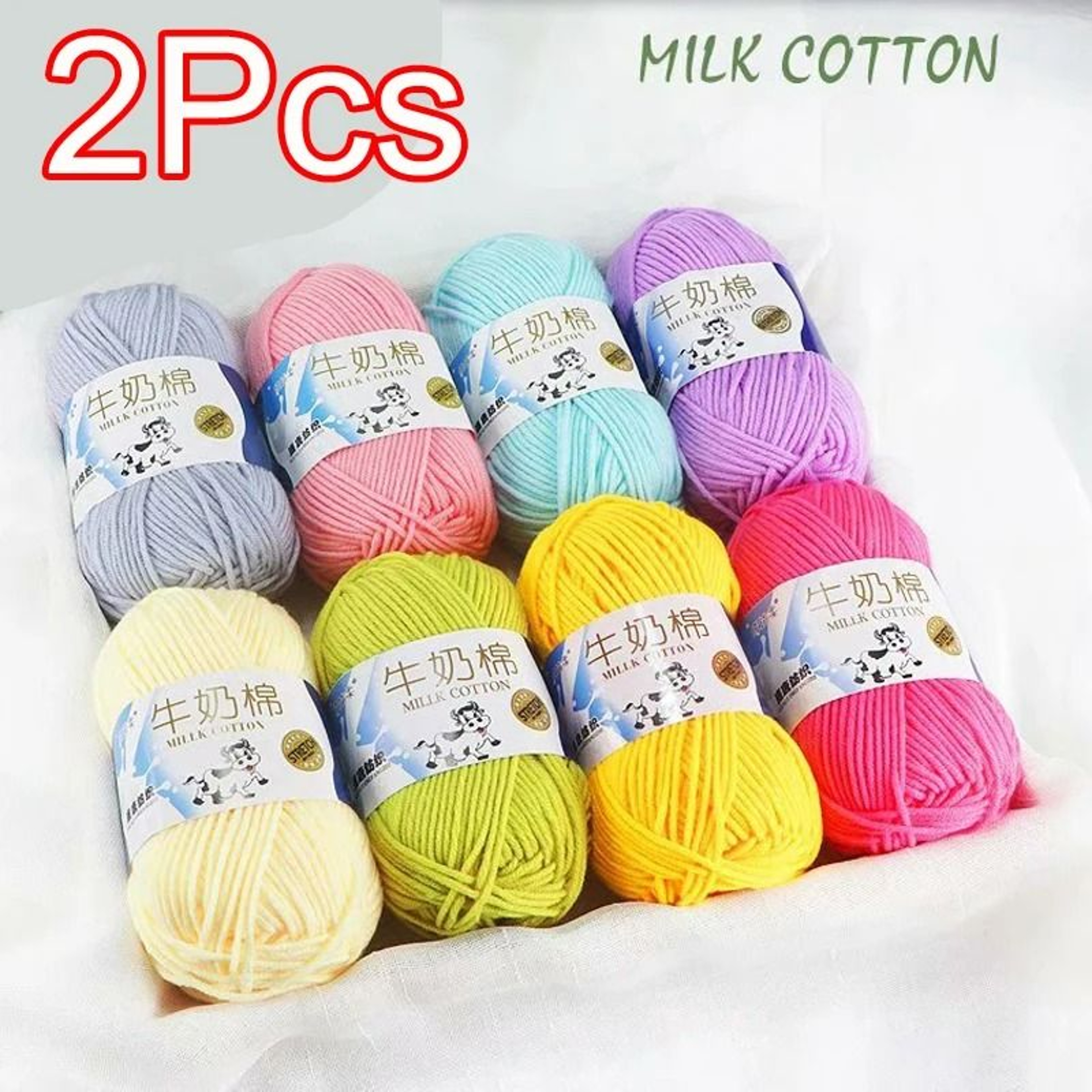 5Ply Milk Cotton Yarn 2Pack For Scarves Sweaters  DIY Crafts 1