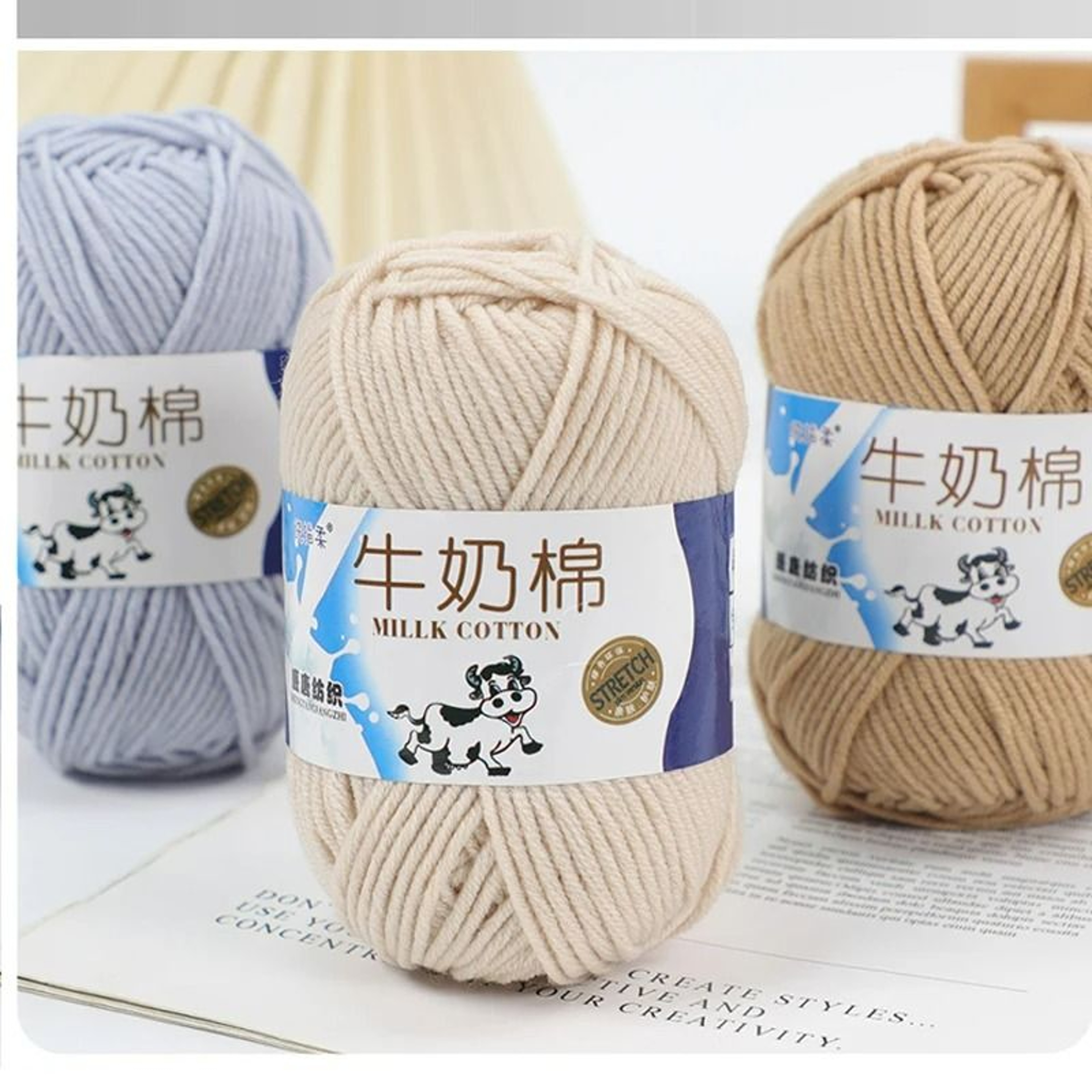 5Ply Milk Cotton Yarn 2Pack For Scarves Sweaters  DIY Crafts 3