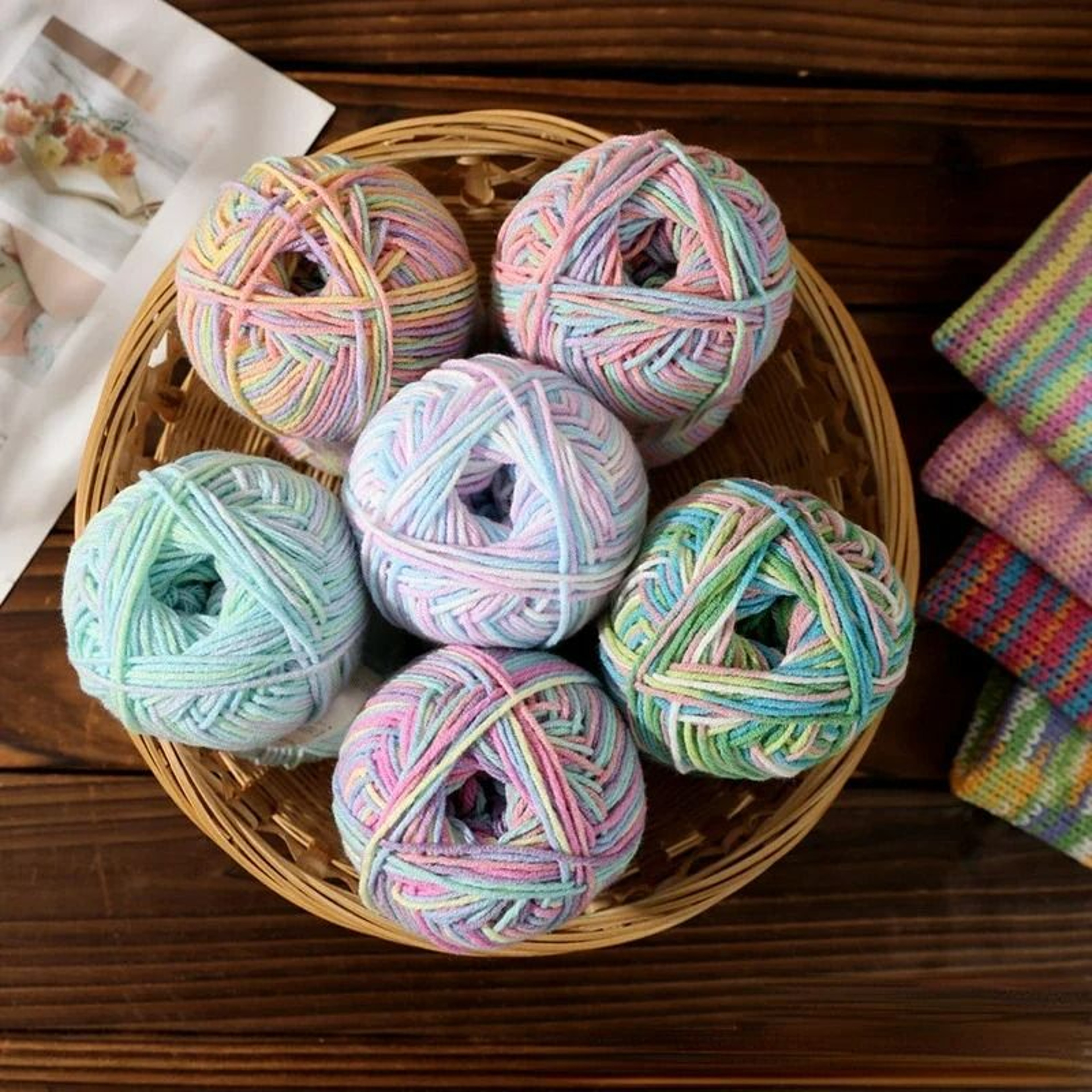 Dyed Combed Milk Cotton Yarn For Crochet Dolls Scarves  Home Decor 3