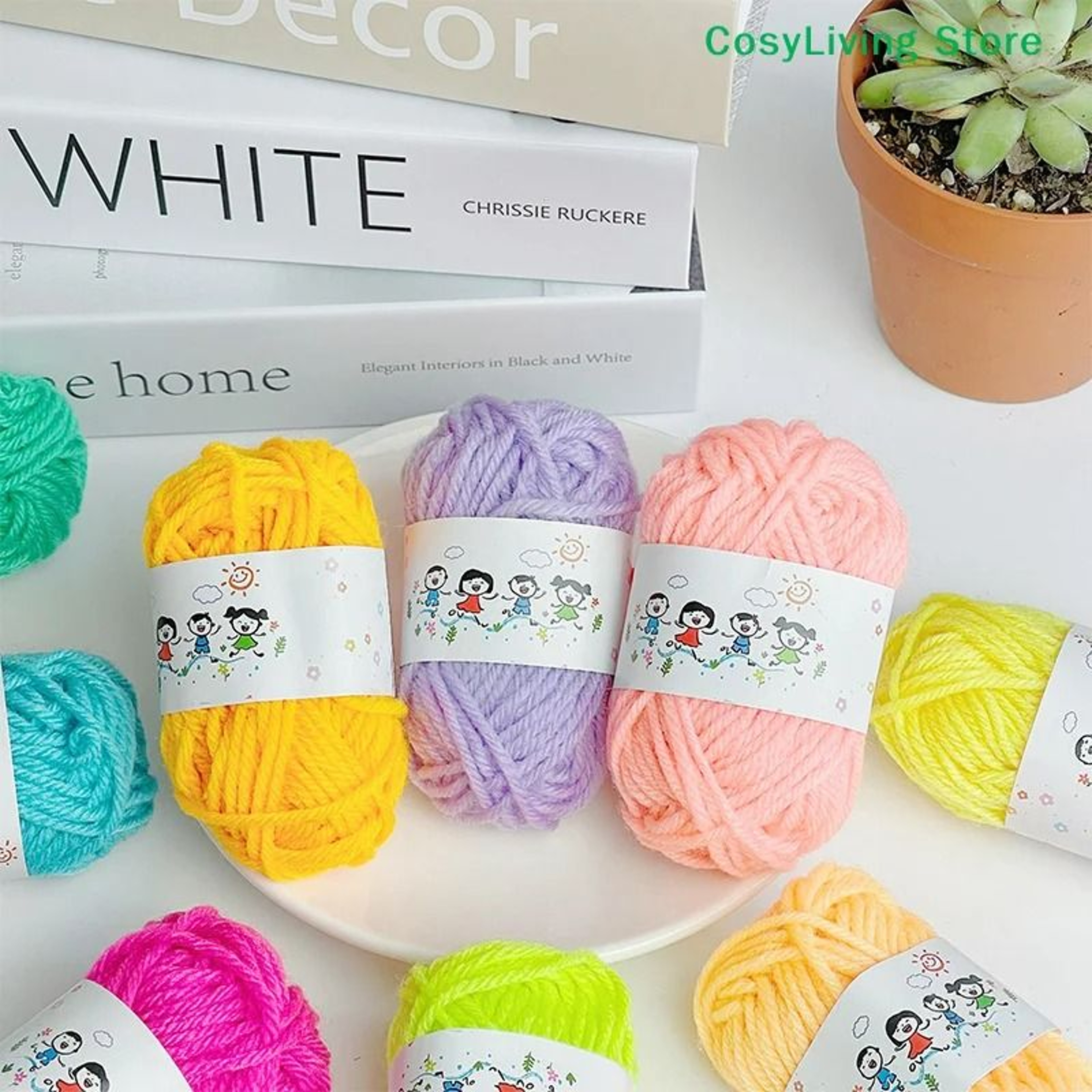 Soft  Warm DIY Cotton Wool Threads 12Pack For Crochet  HandKnitting 4
