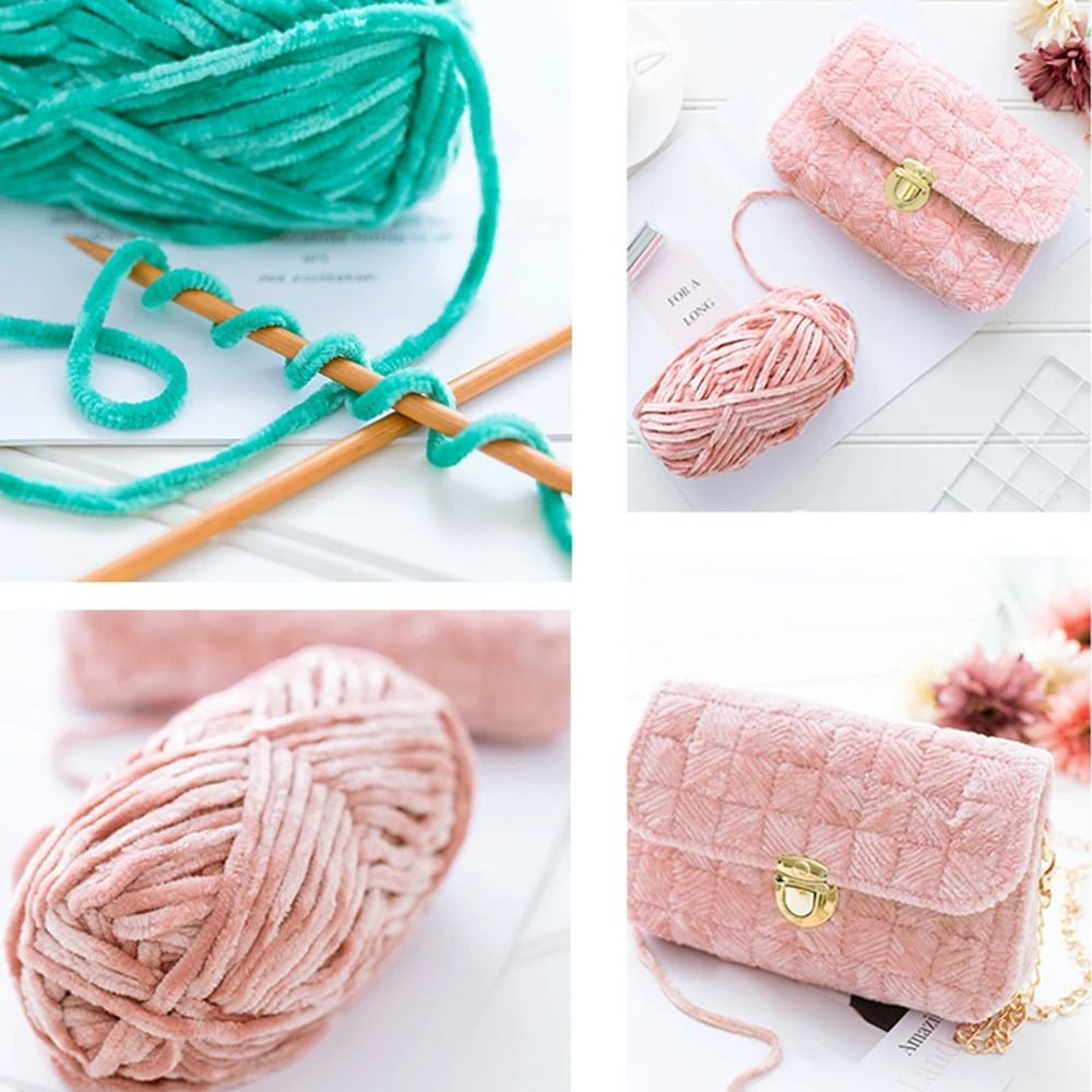 Plush Chenille Velvet Yarn For Blankets Scarves  DIY Crafts 4