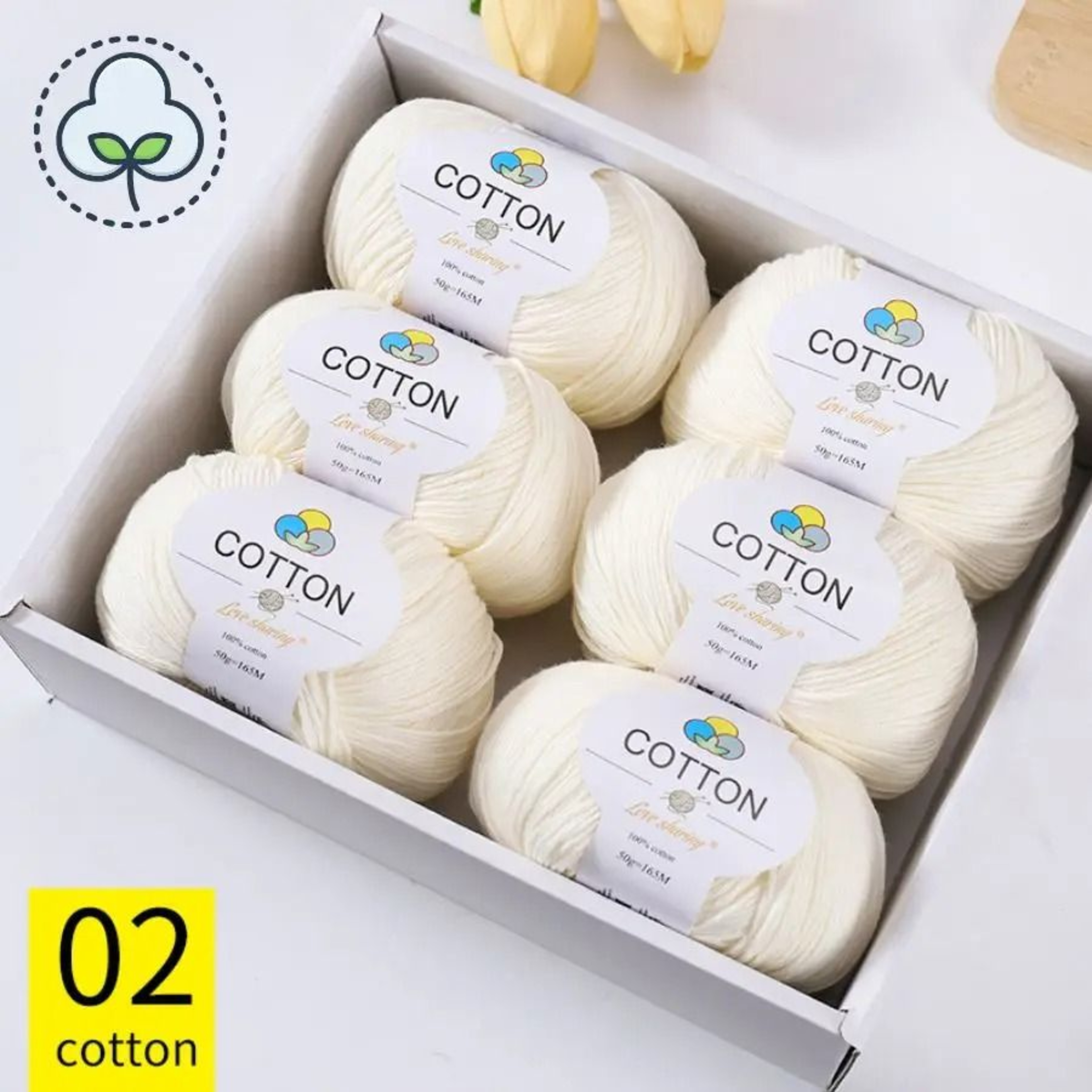 8Ply 100 Cotton Yarn 6Ball Pack For Scarves Sweaters  Coats 7