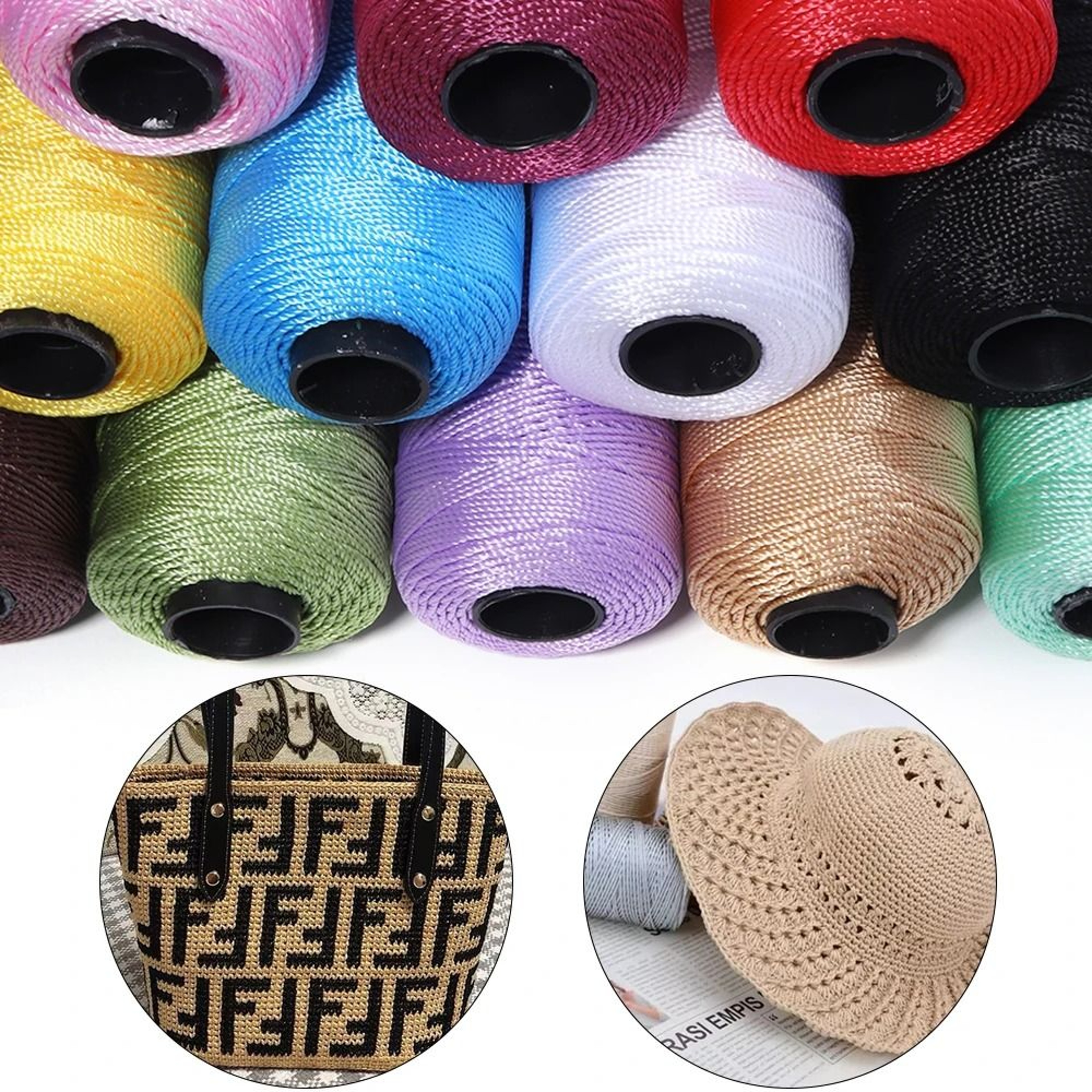 15mm Ice Cotton Silk Thread 218 Yd For Crochet Bags Hats  Shoes 4