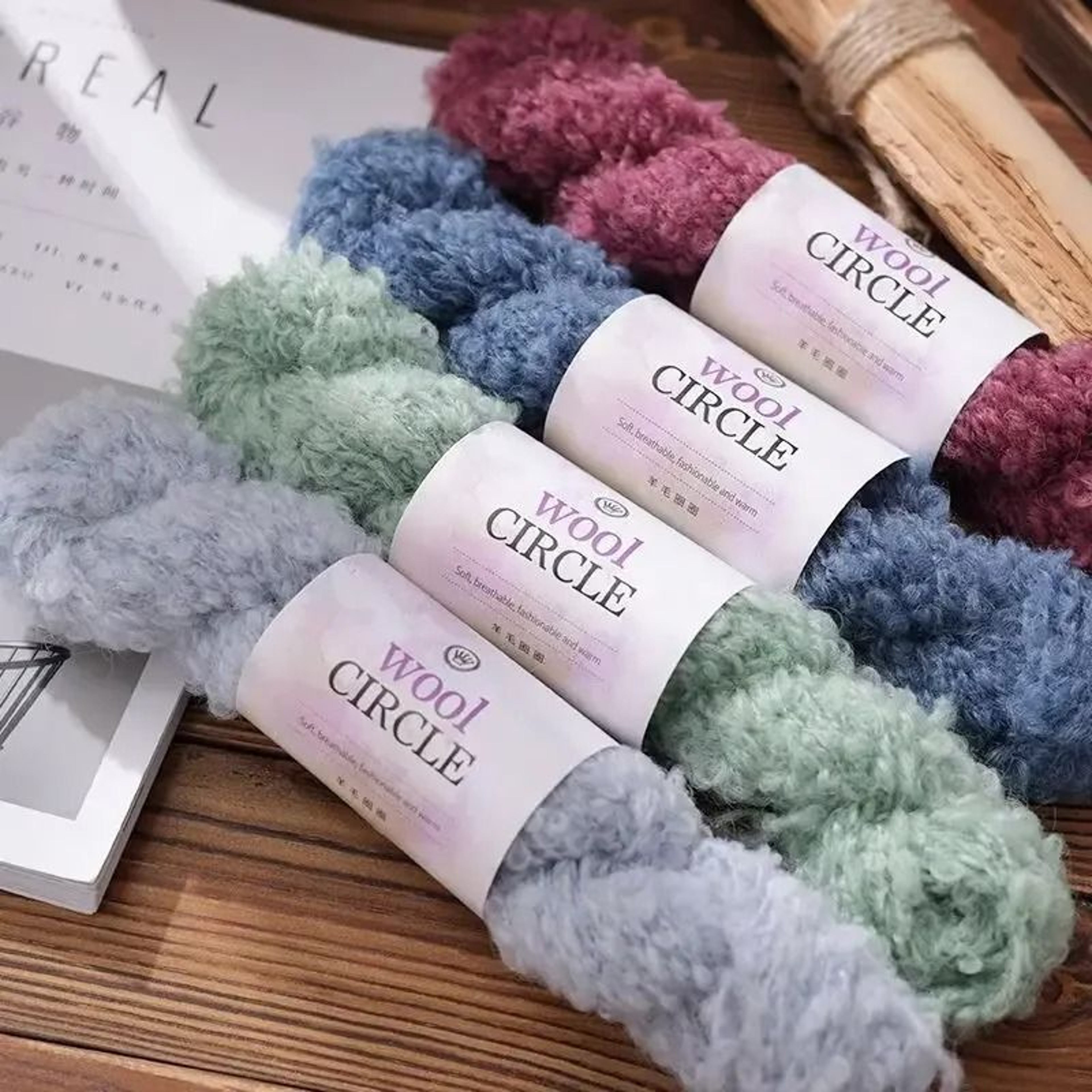 Morandi Fluffy Boucle Wool Yarn For Knitting Crochet  Textile Art 2