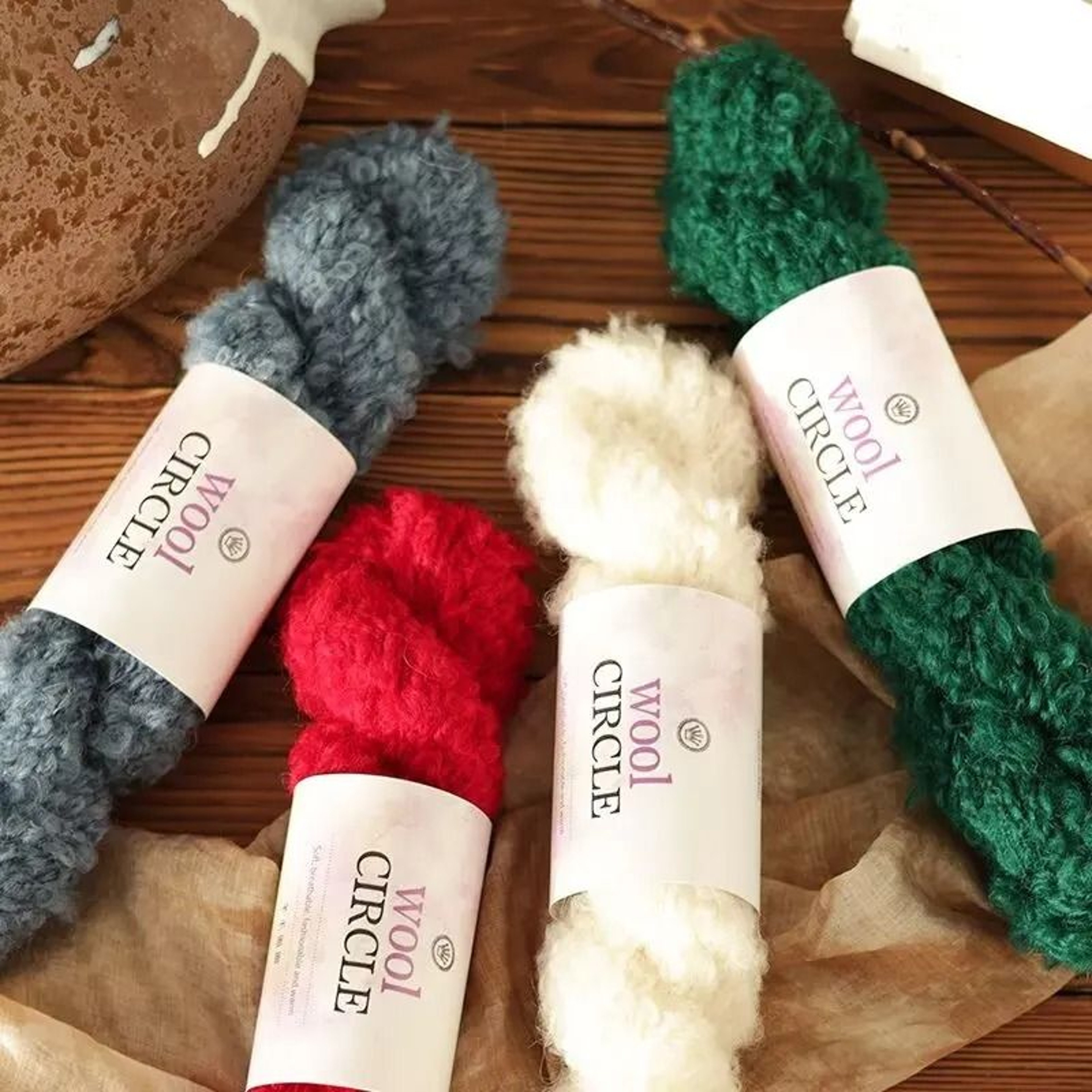 Morandi Fluffy Boucle Wool Yarn For Knitting Crochet  Textile Art 3