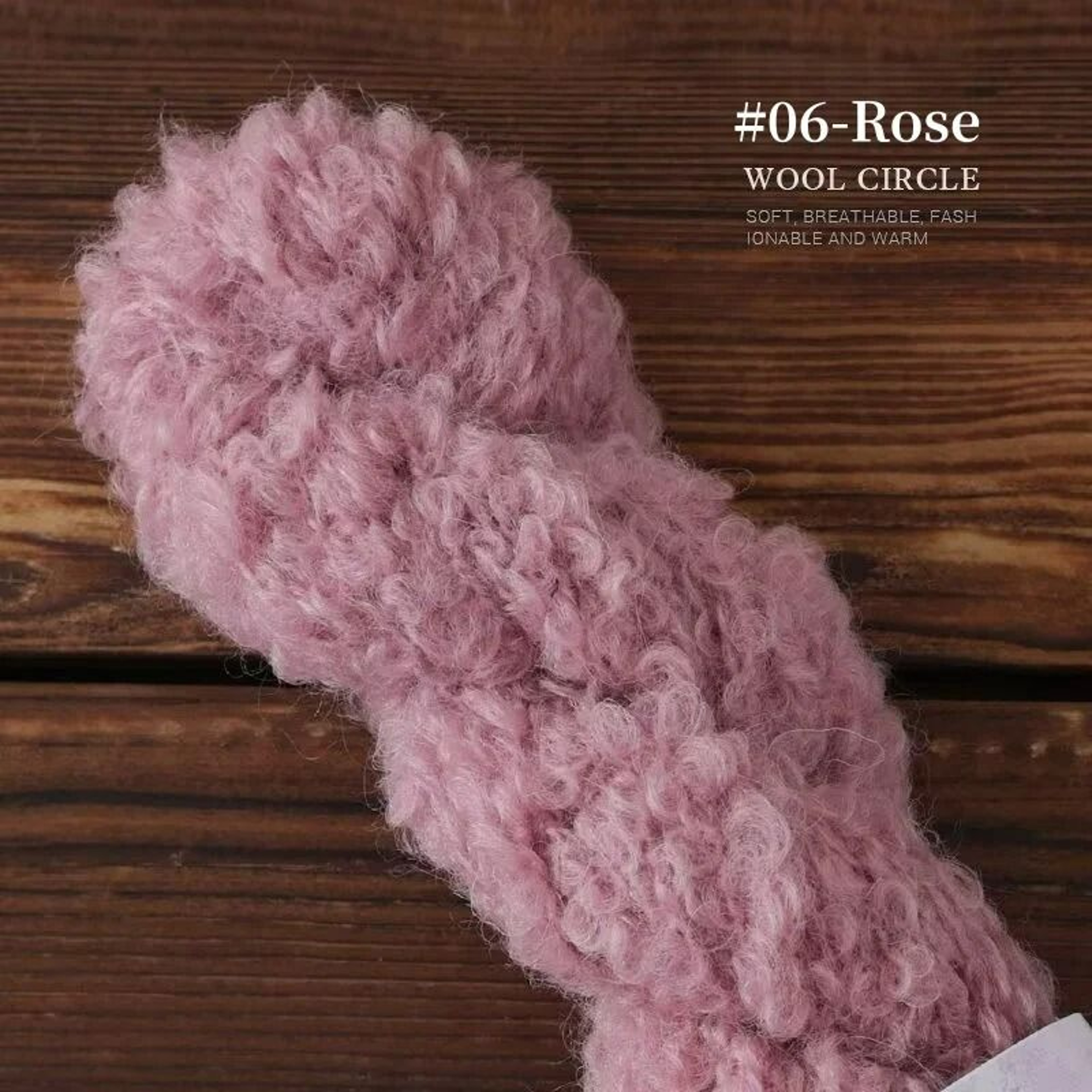 Morandi Fluffy Boucle Wool Yarn For Knitting Crochet  Textile Art 12