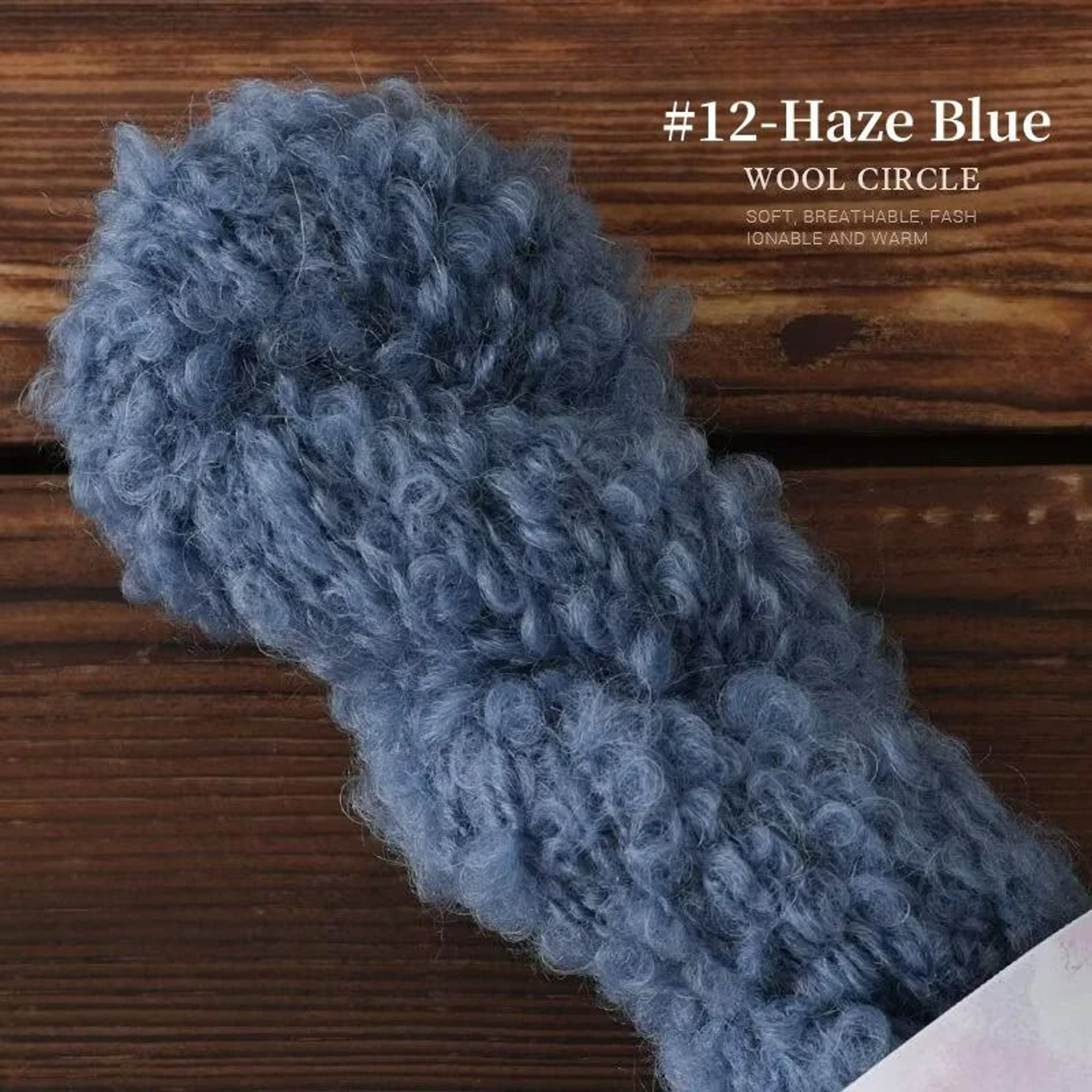 Morandi Fluffy Boucle Wool Yarn For Knitting Crochet  Textile Art 17