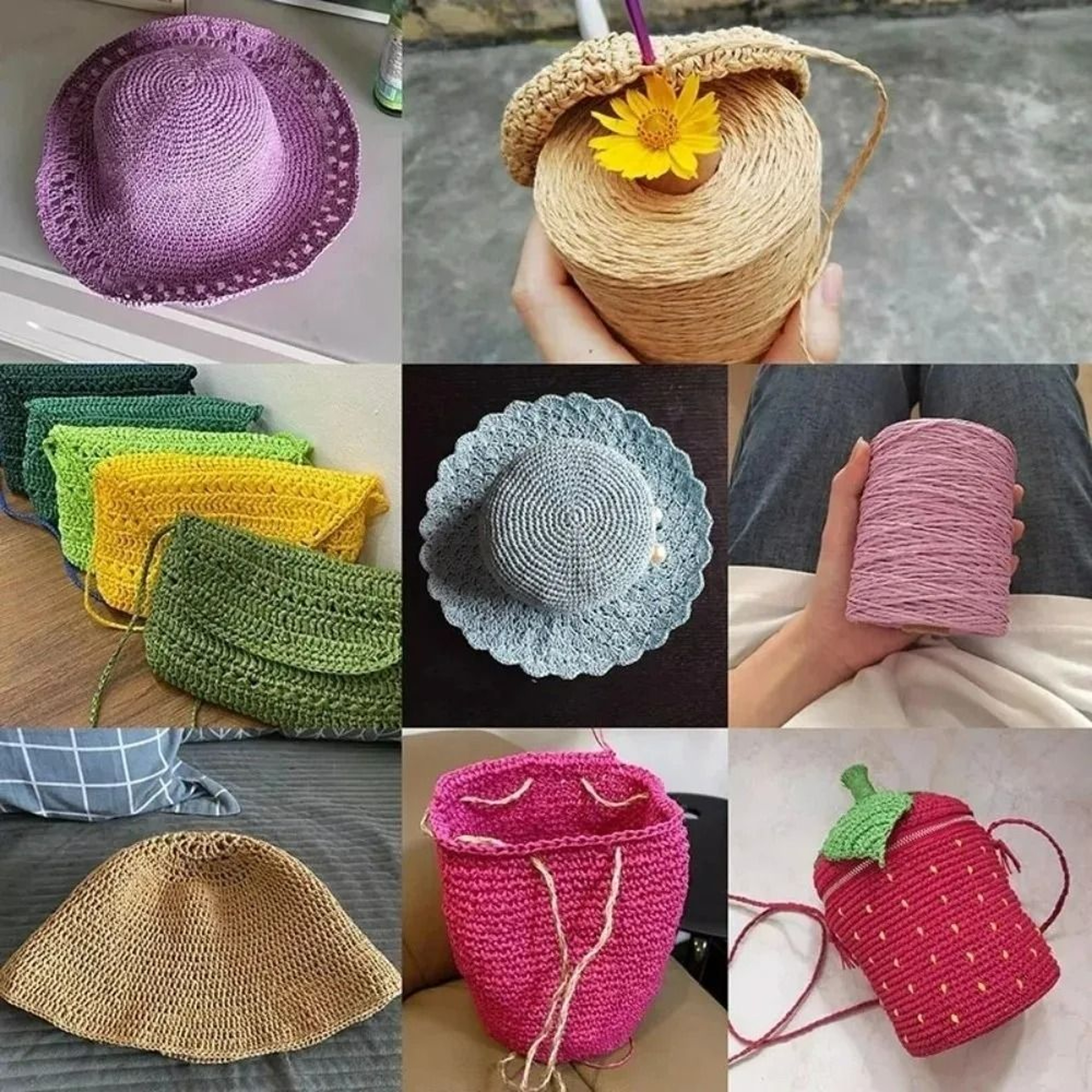 GoldThread Raffia Paper Yarn For Crochet  Home Decor 5