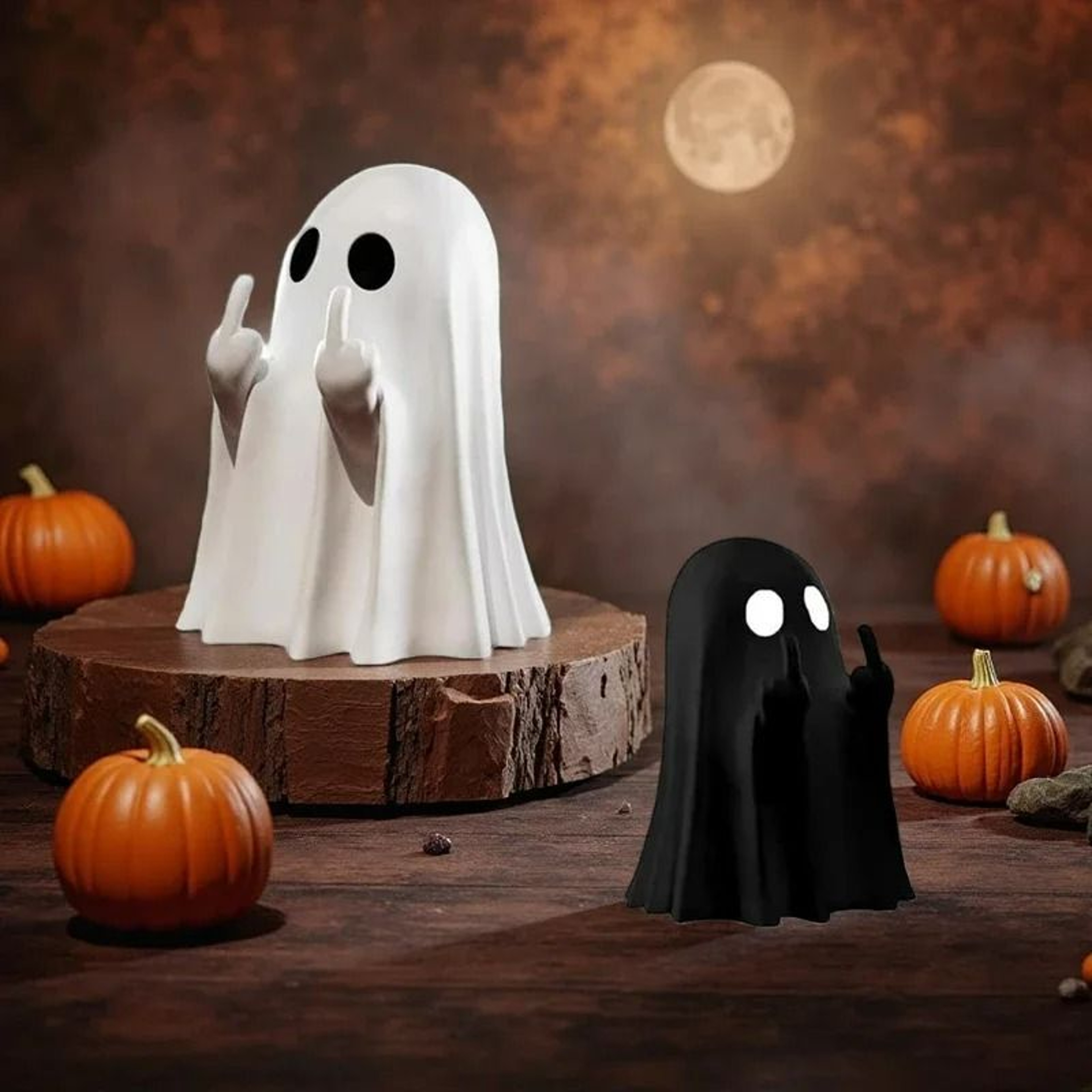 Halloween Middle Finger Ghost Statue For Home  Coffee Table Decor 5