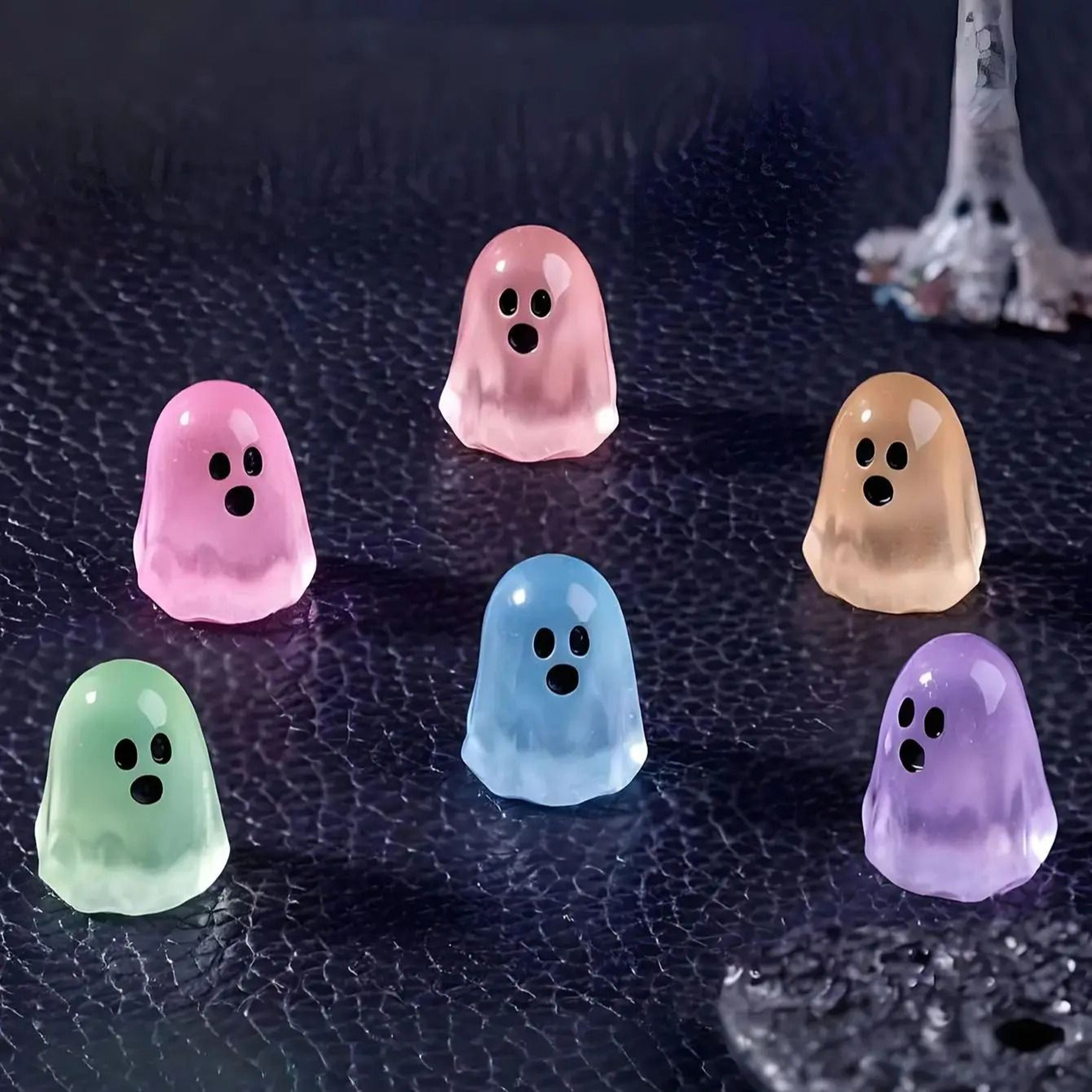 10Pcs Luminous Ghost Miniatures Glowing Halloween Figures 3