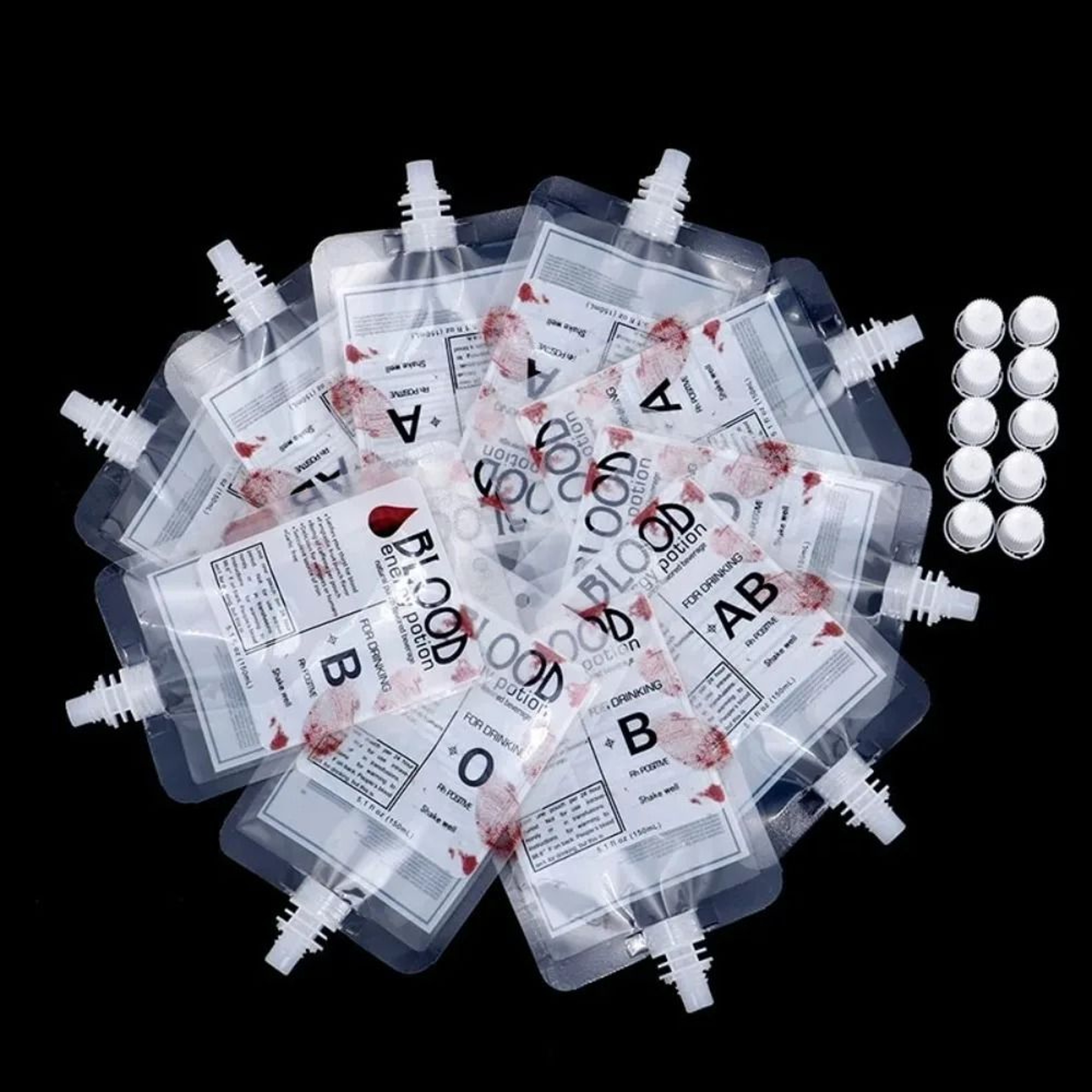 10Pcs Halloween Blood Bag Drink Pouches For Vampire Party Supplies 0