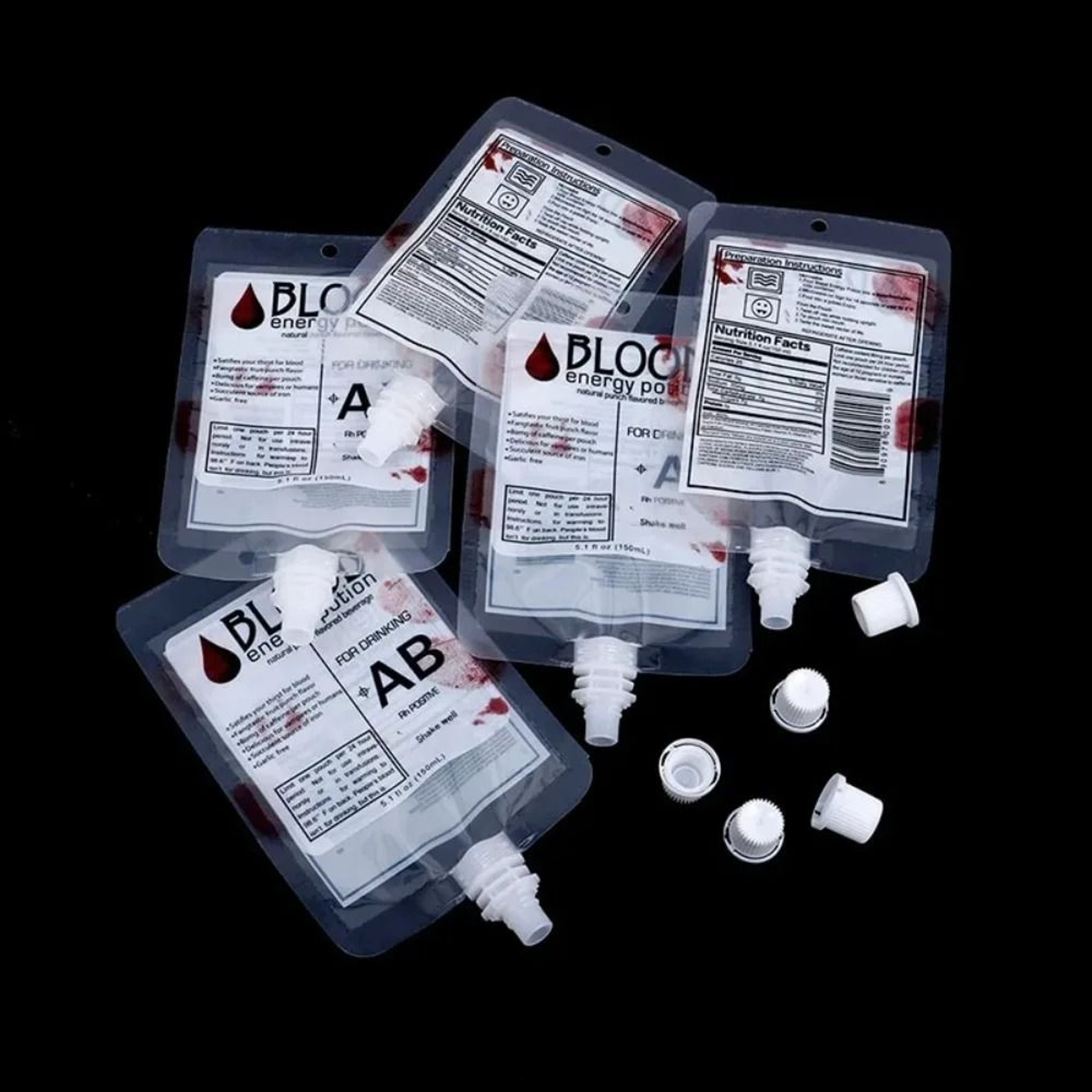 10Pcs Halloween Blood Bag Drink Pouches For Vampire Party Supplies 1
