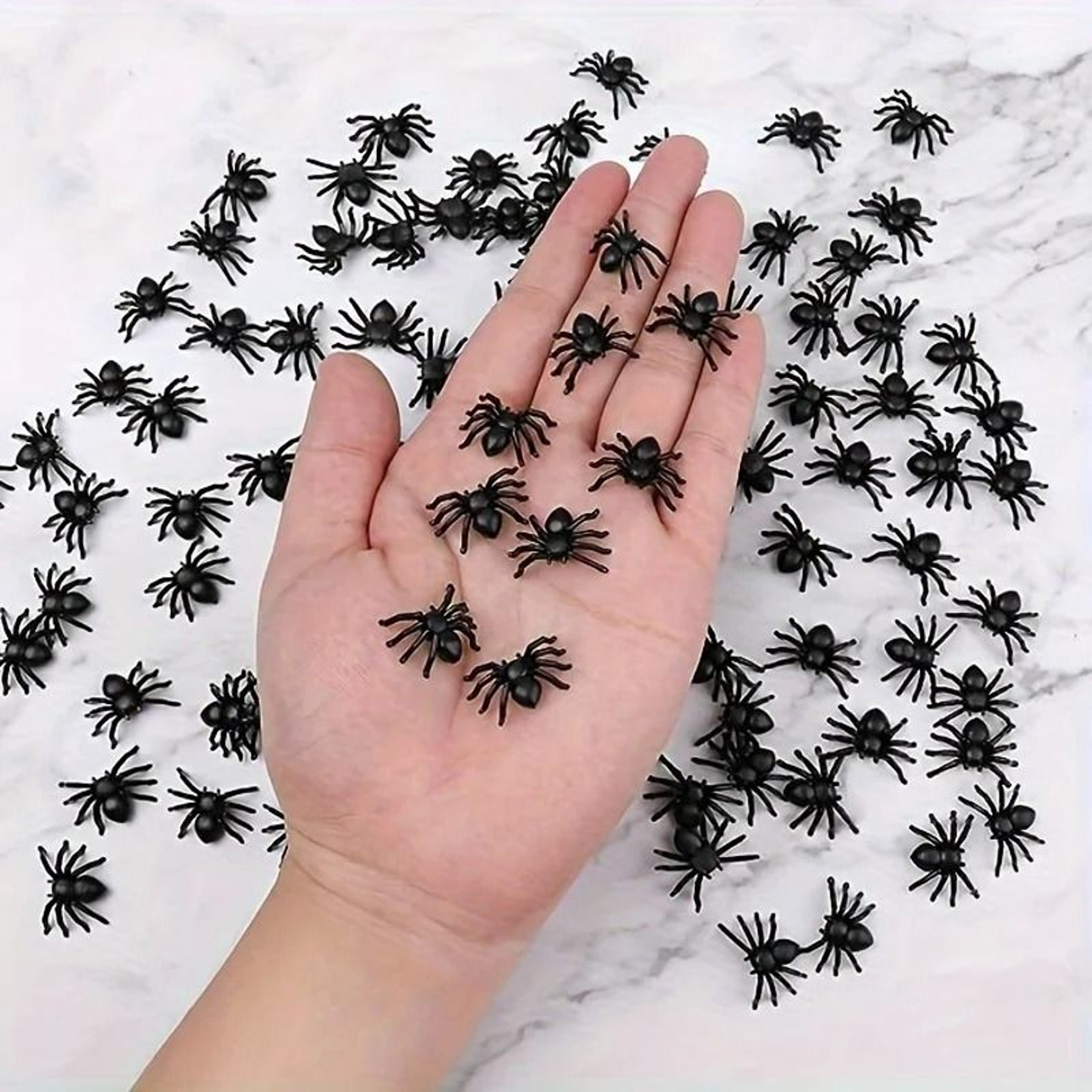 50Pcs Realistic Plastic Mini Spiders For Halloween  Holiday Decor 0
