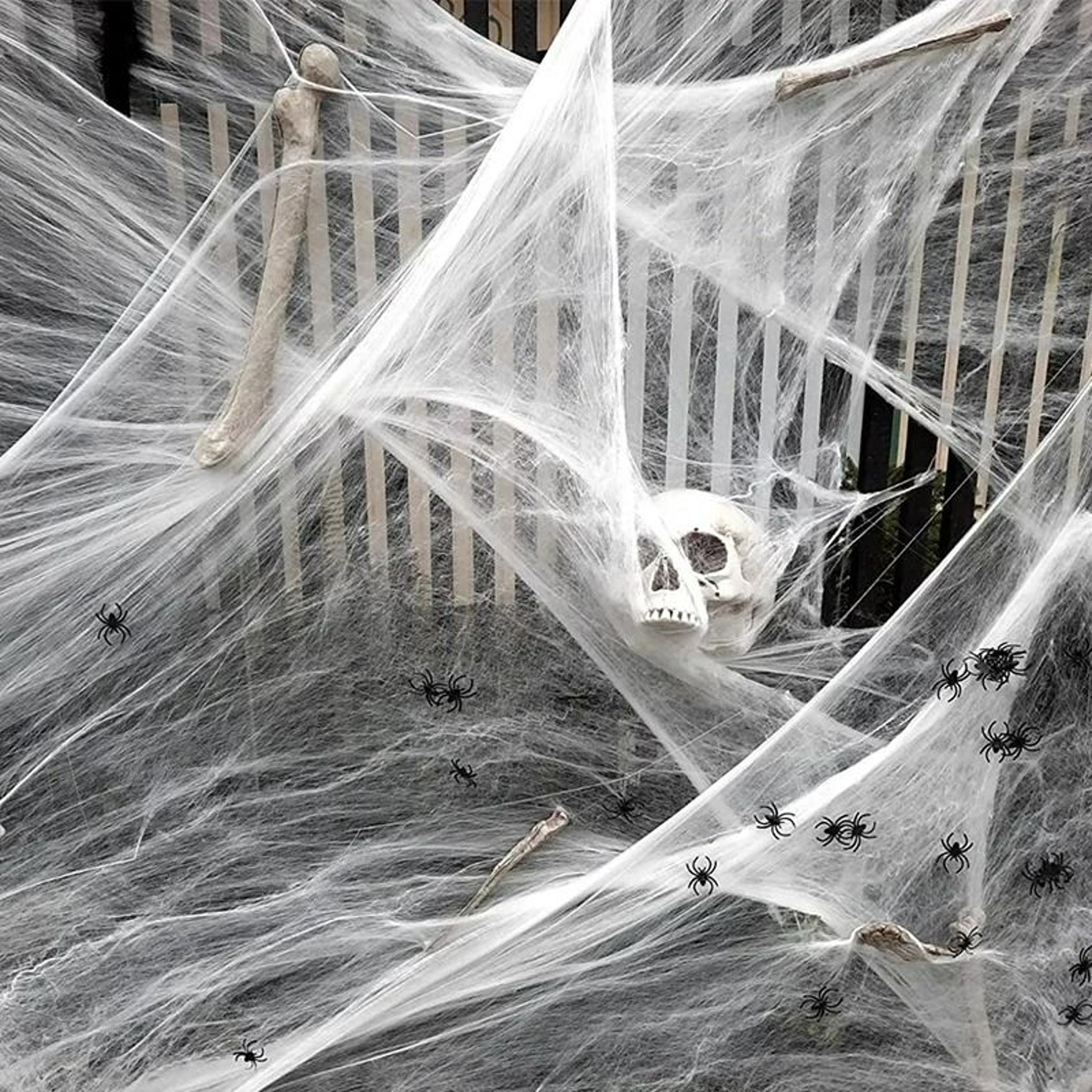 Stretchable Halloween Spider Web Decor 1
