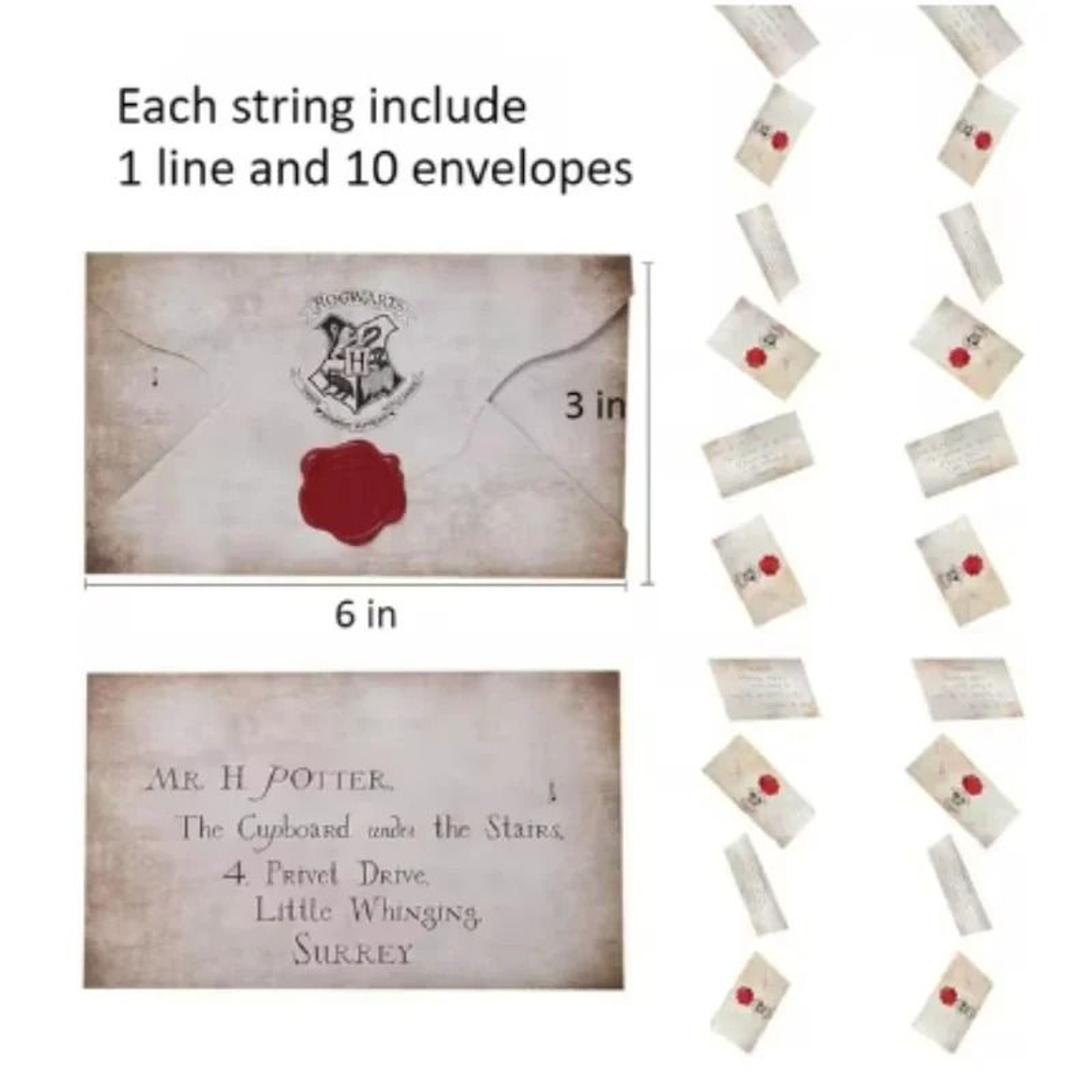 20Pcs Floating Wizard Acceptance Letter Banner Garland 6