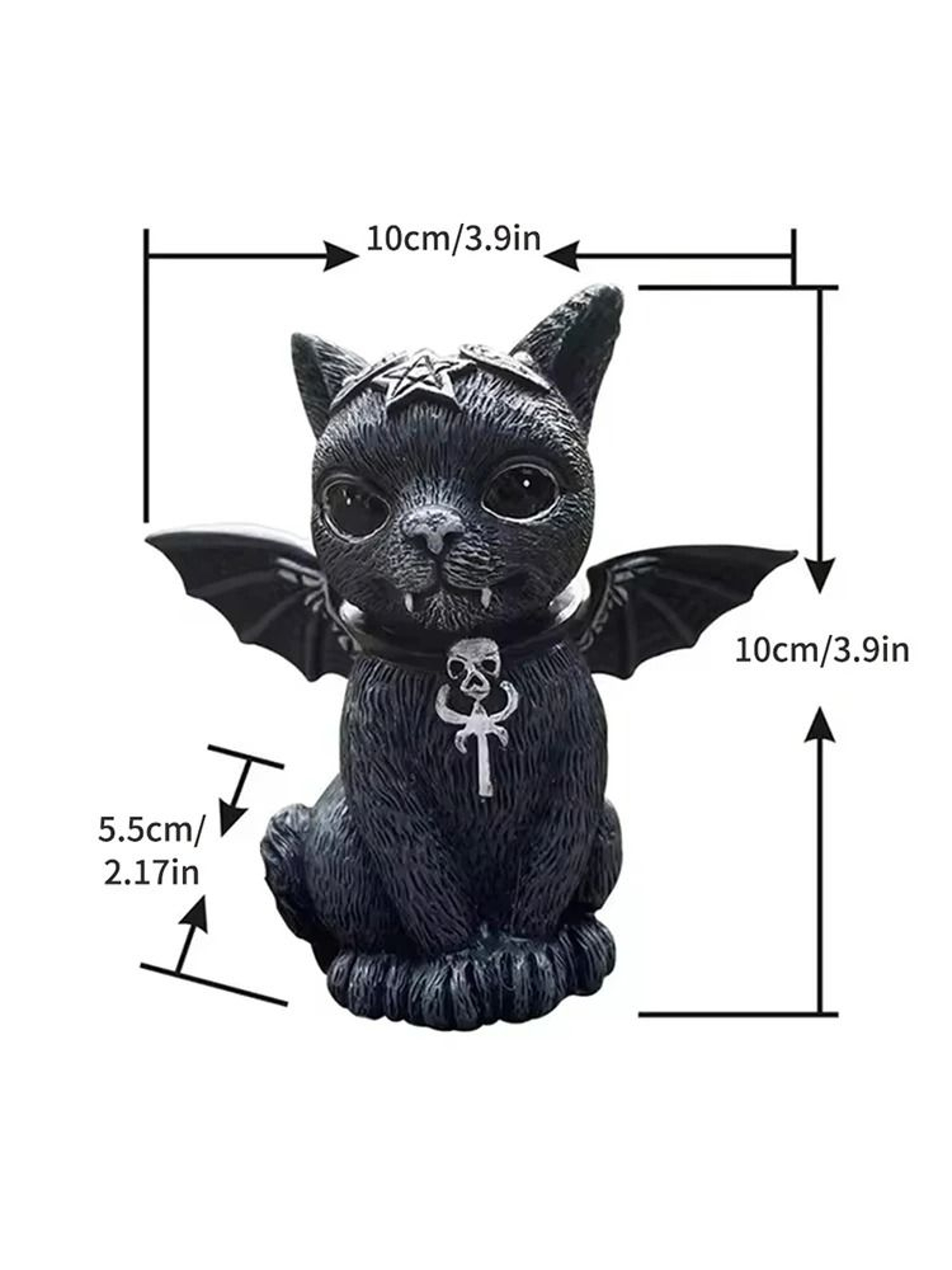 Mysterious Cute Black Witch Cat Statue 8