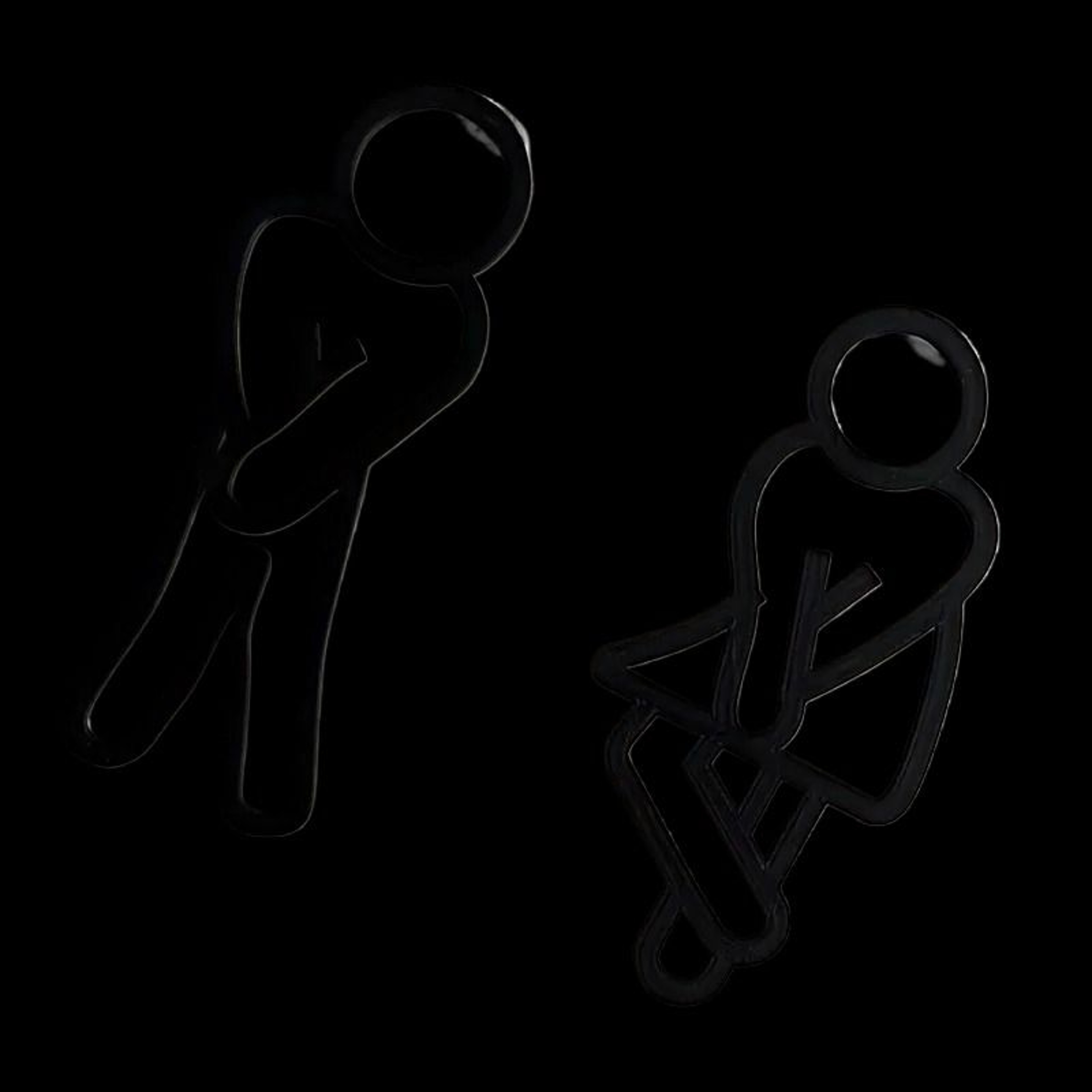 Creative 2D Flat Funny Bathroom Signs 1