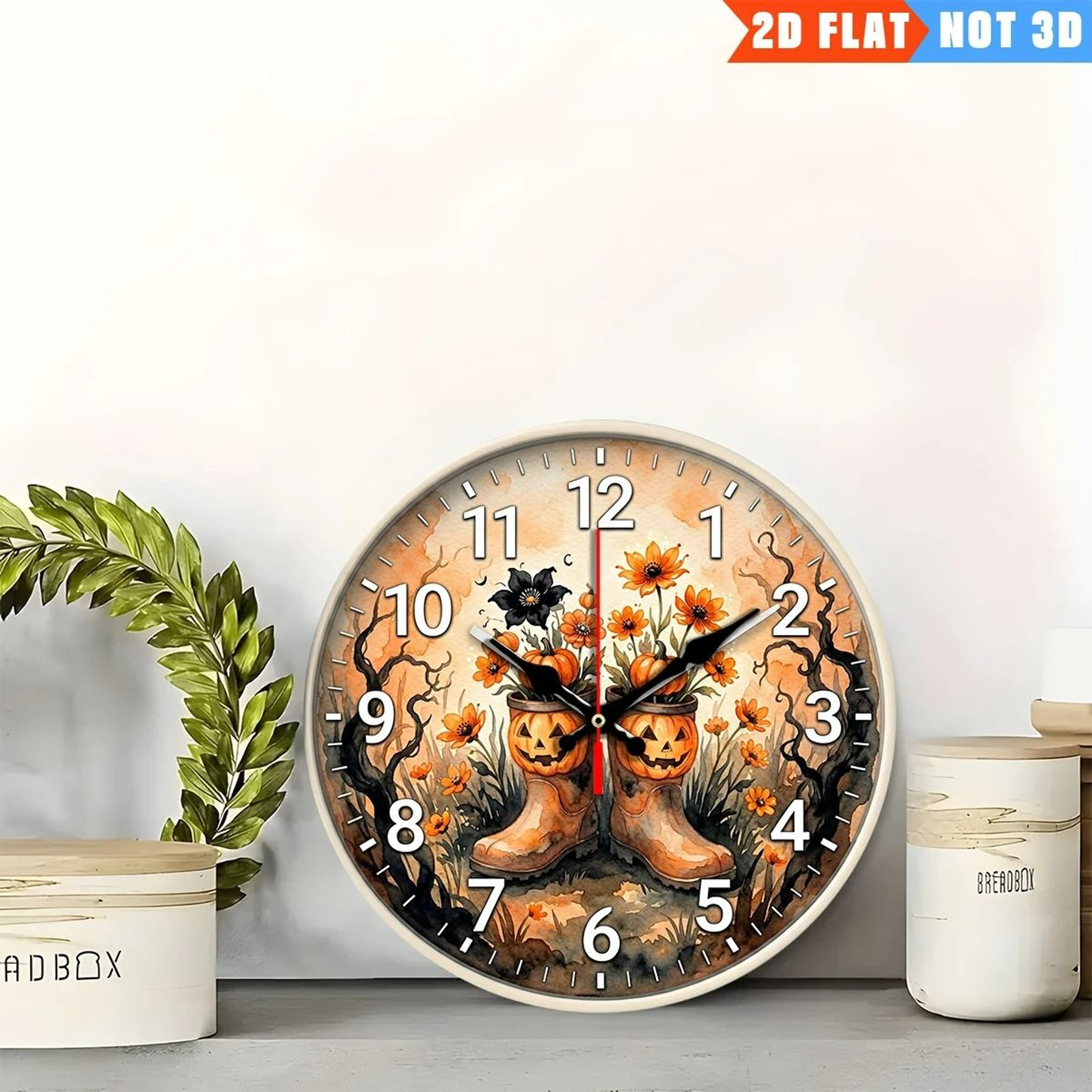 Pumpkin Head Rain Boots 2D Round Wall Clock 5