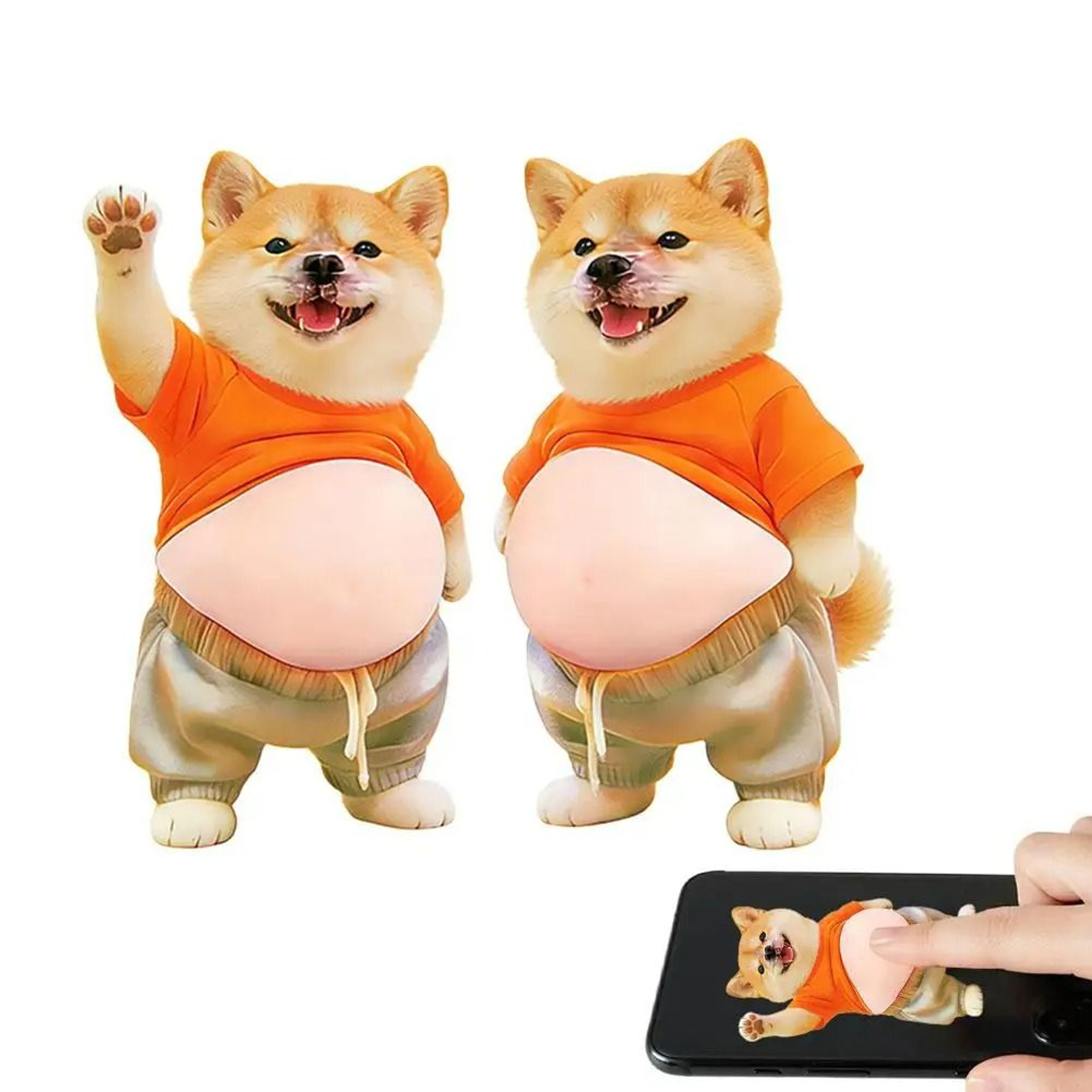2Piece 3D Silicone Shiba Inu Stickers 8