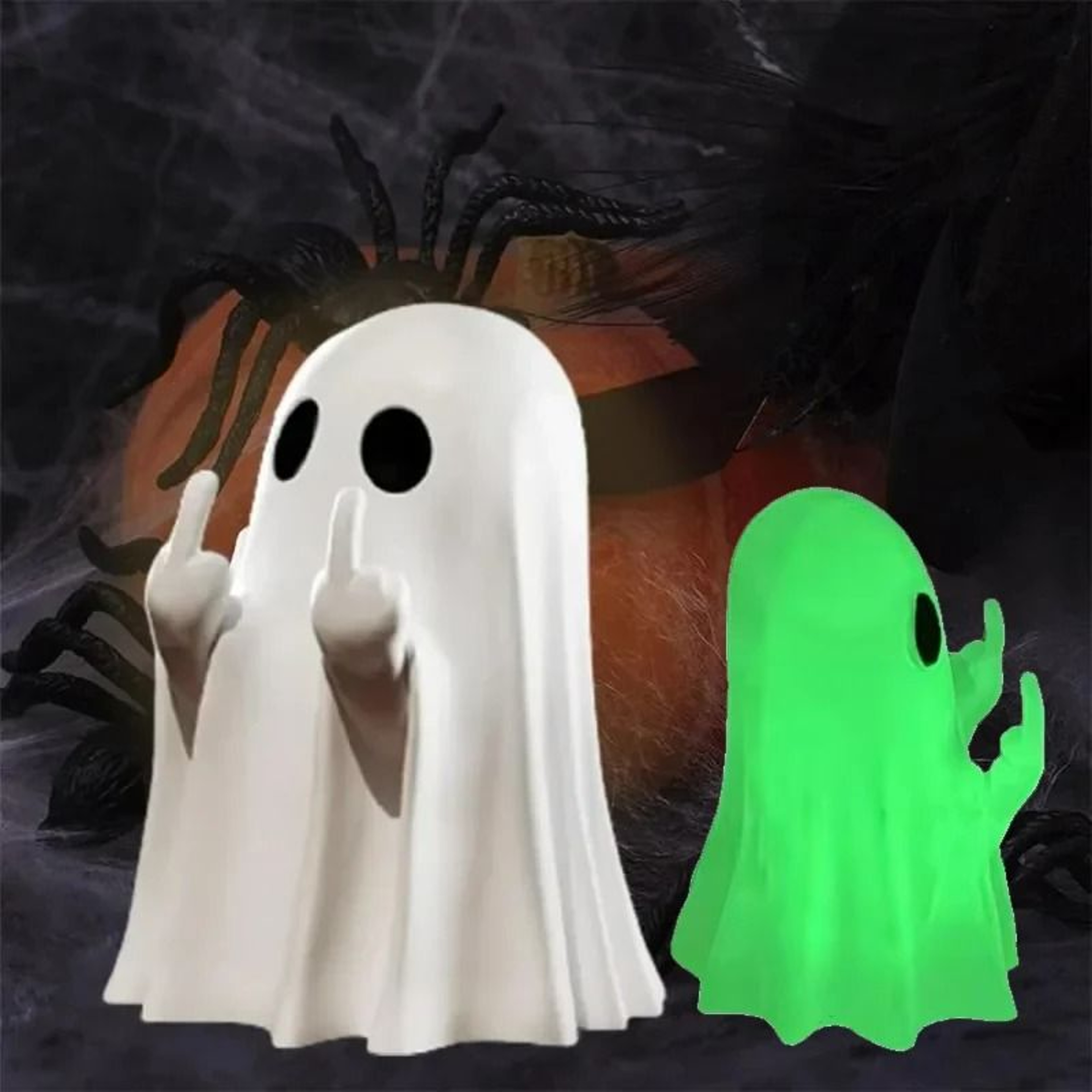 Luminous Middle Finger Ghost Statue 0