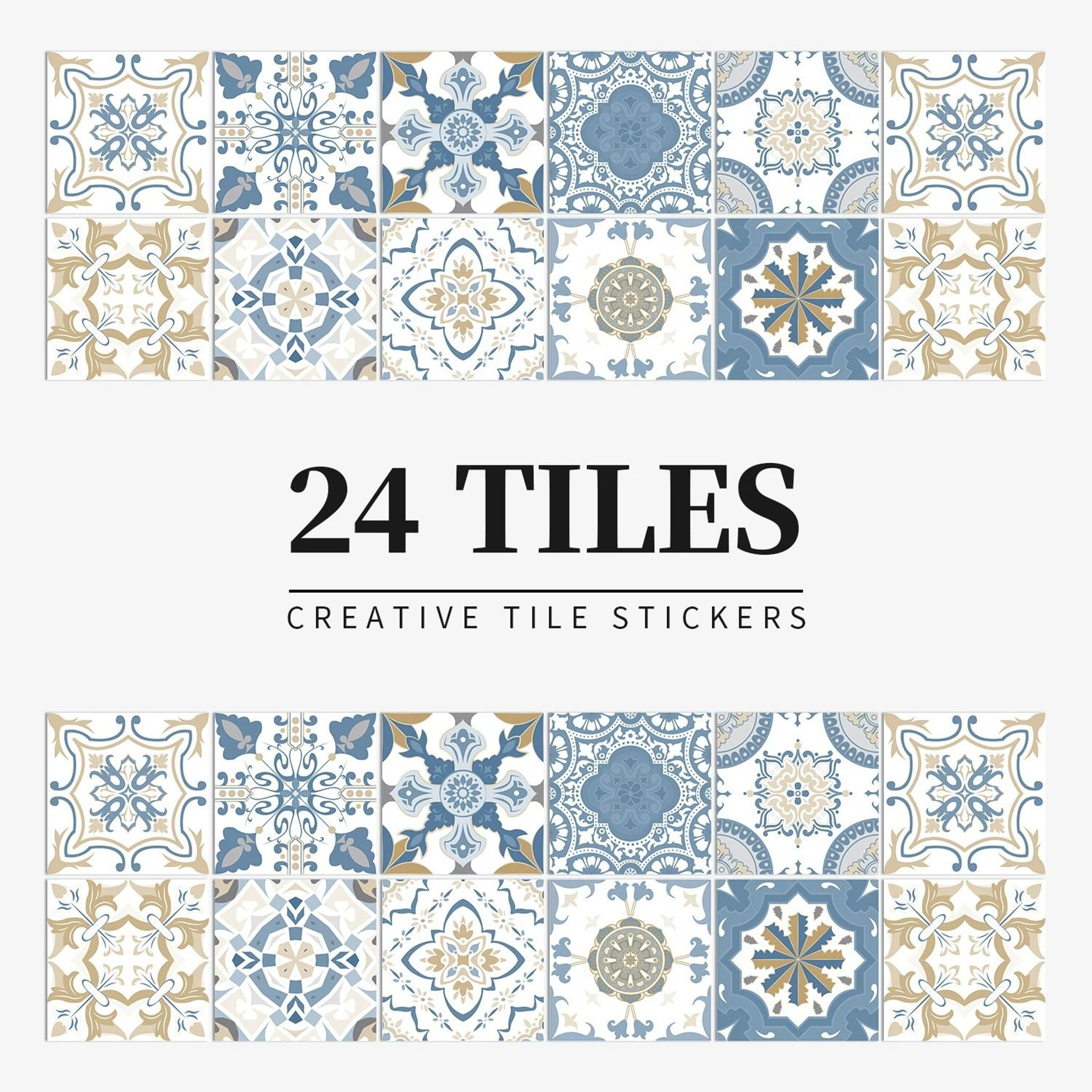 24Piece Light Color PeelandStick Tile Stickers 2