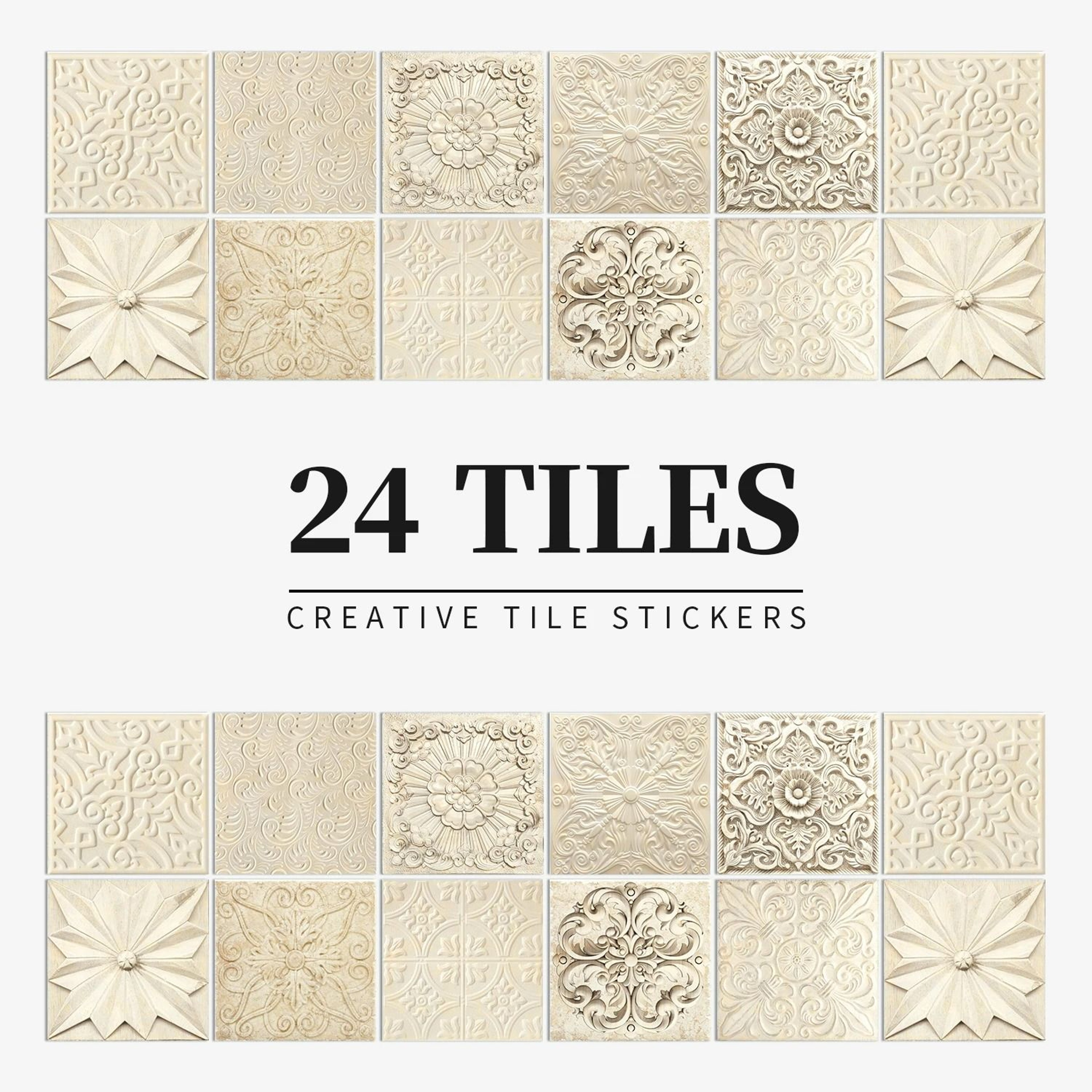 24Piece Light Color PeelandStick Tile Stickers 11