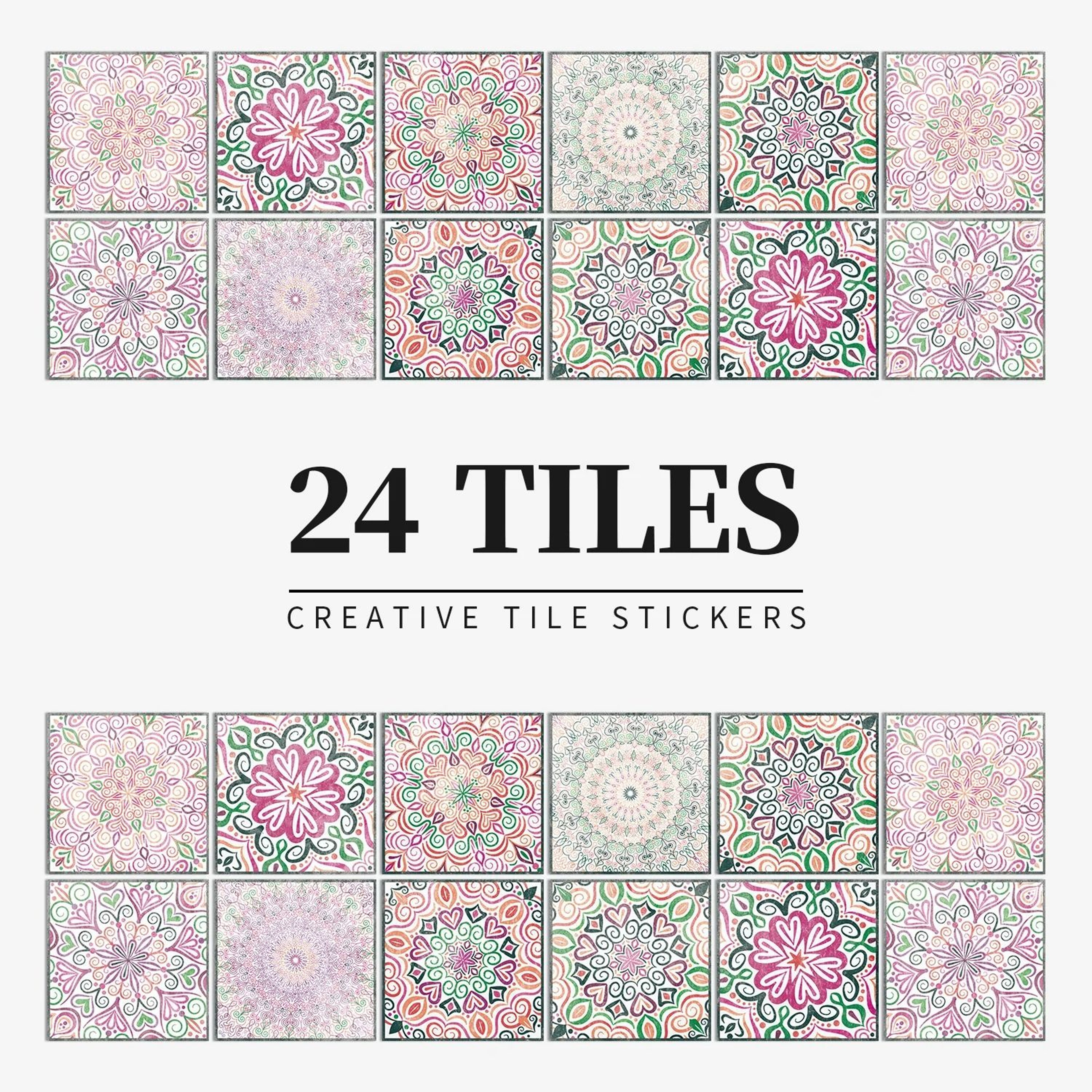 24Piece Light Color PeelandStick Tile Stickers 12