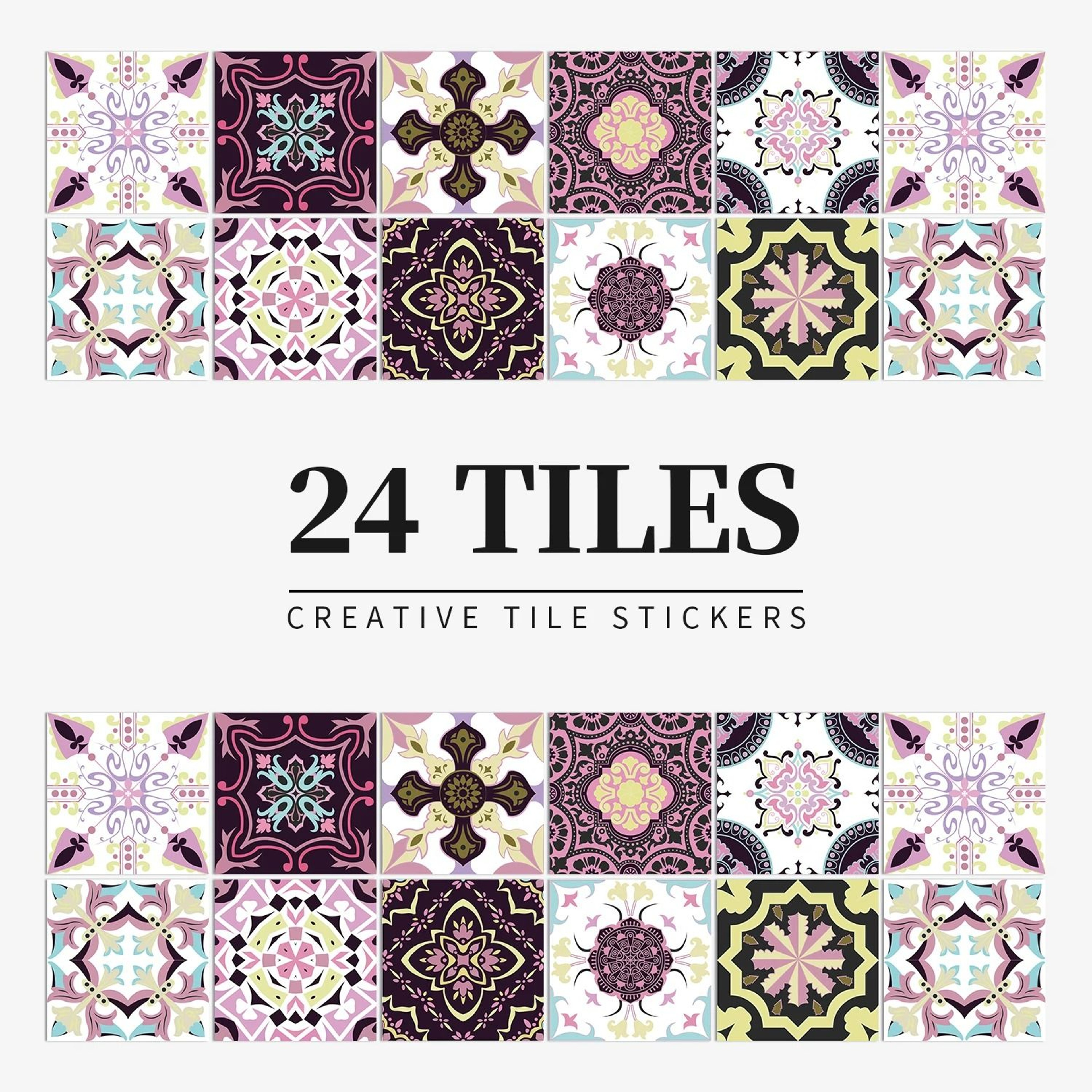 24Piece Light Color PeelandStick Tile Stickers 16