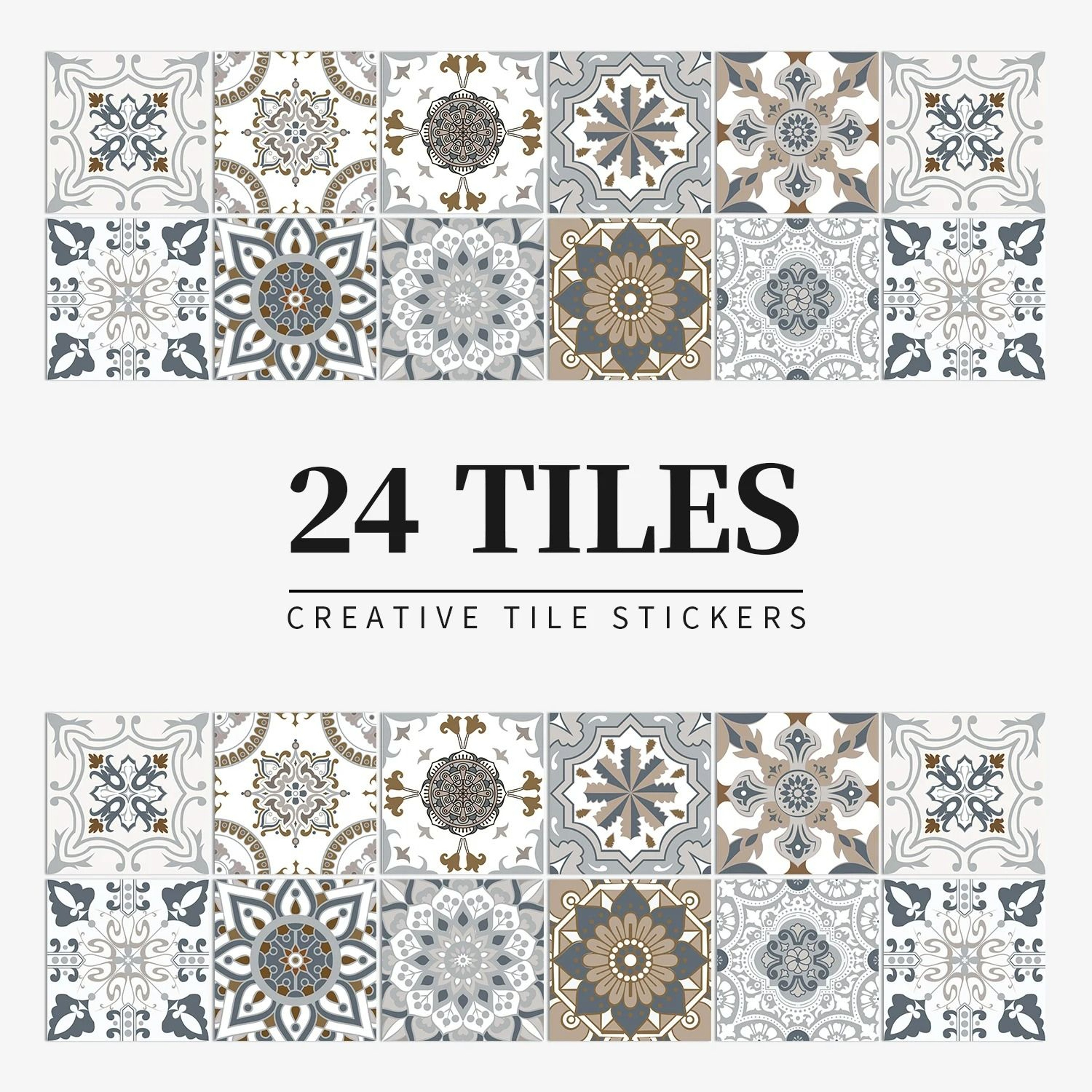24Piece Light Color PeelandStick Tile Stickers 18