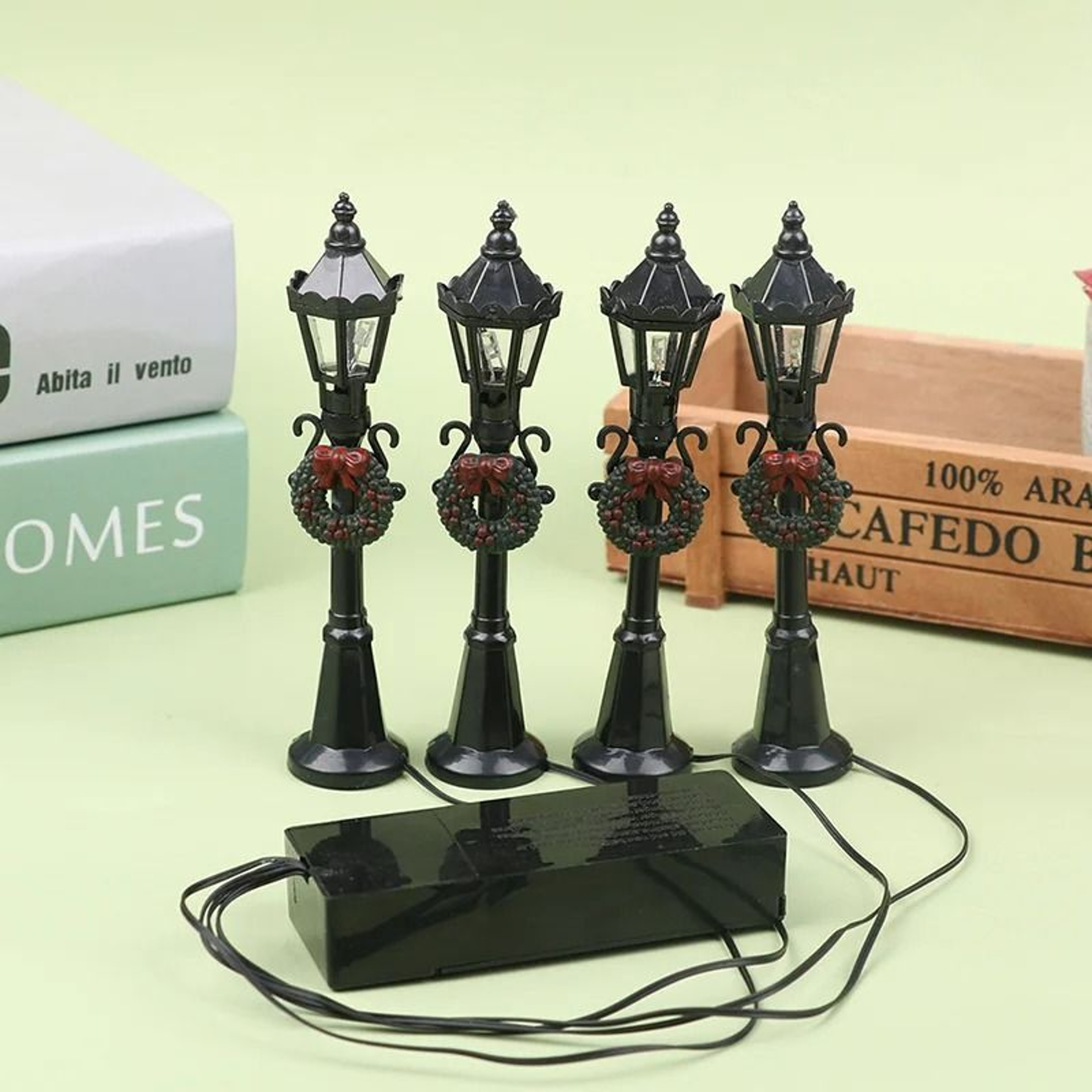 4Piece Miniature Christmas Street Lamp Set 6