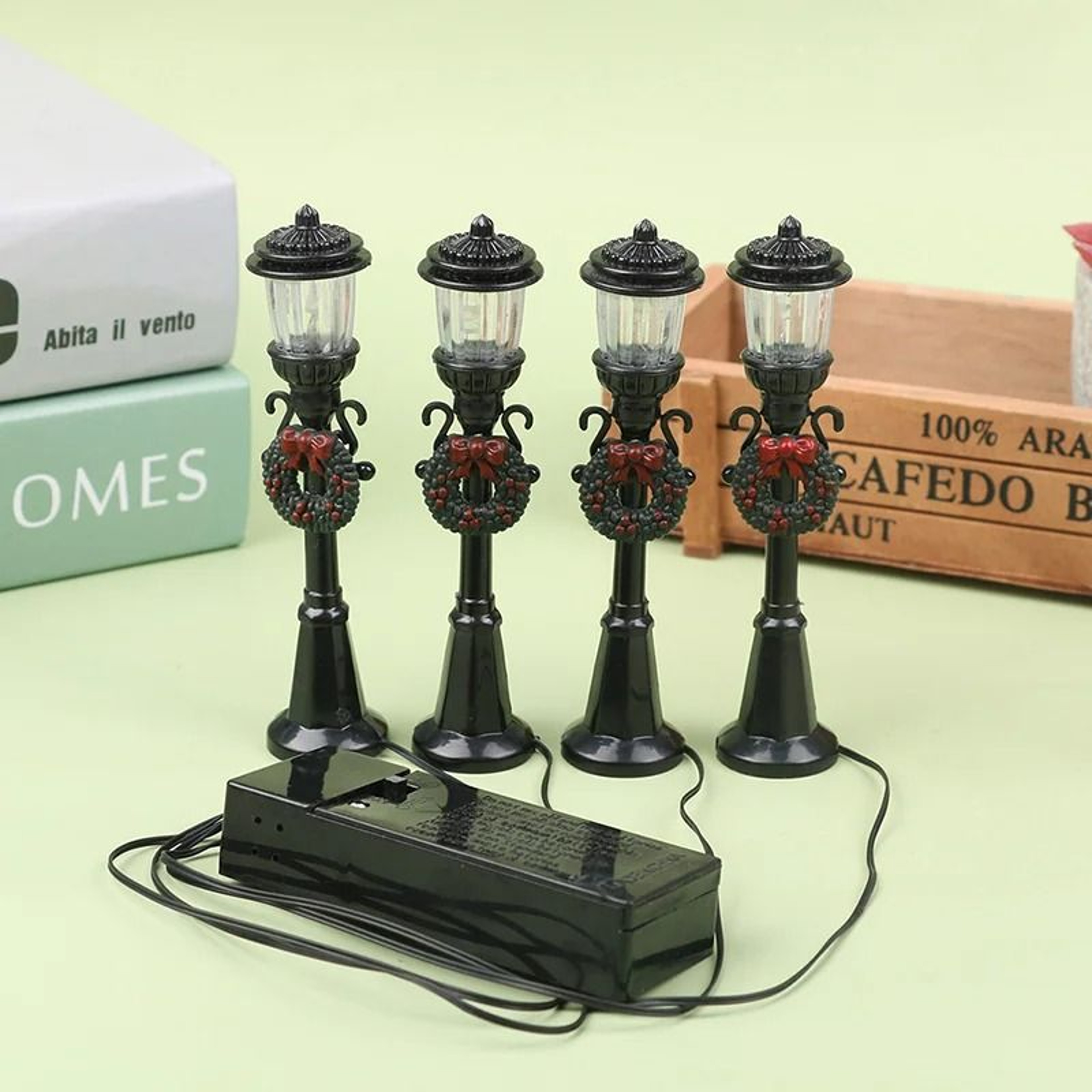 4Piece Miniature Christmas Street Lamp Set 7